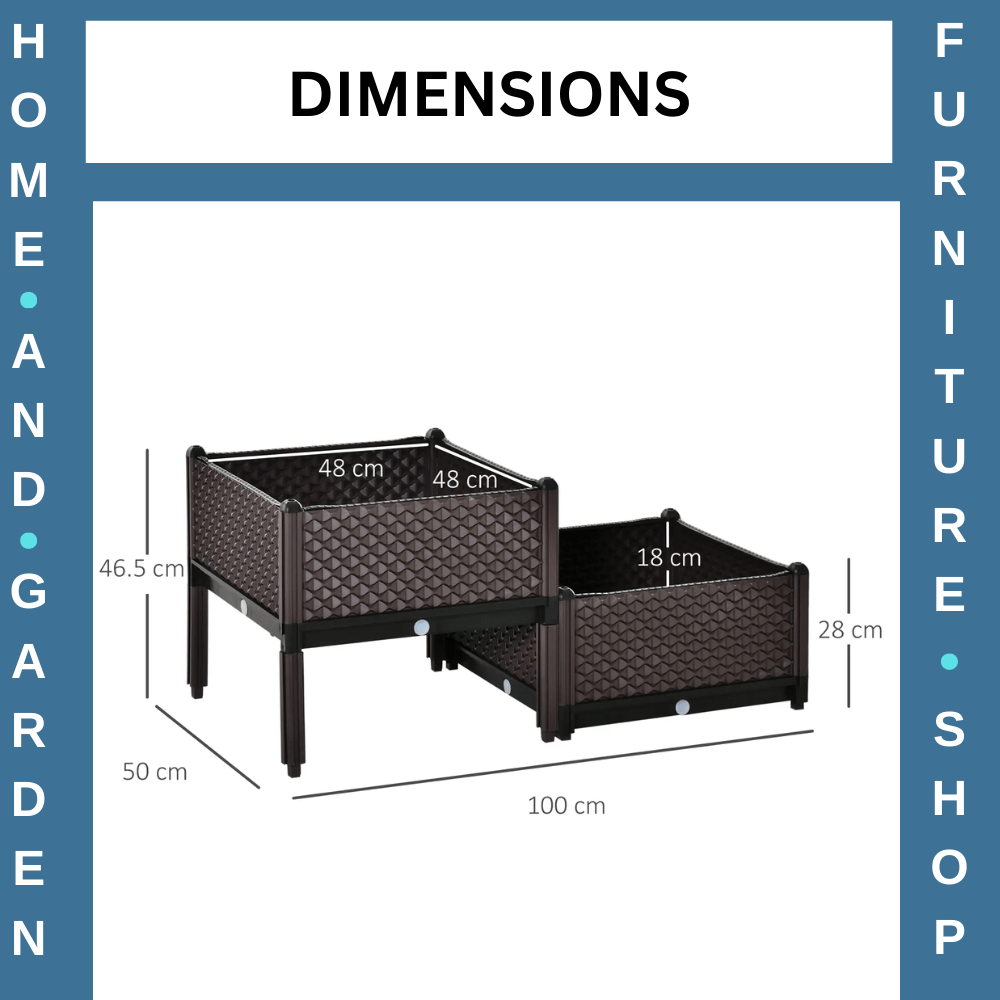 2 Piece Raised Garden Bed Planter Box Vegetable Planting Container for Outdoor - Home and Garden Furniture Shop - rustic - furniture