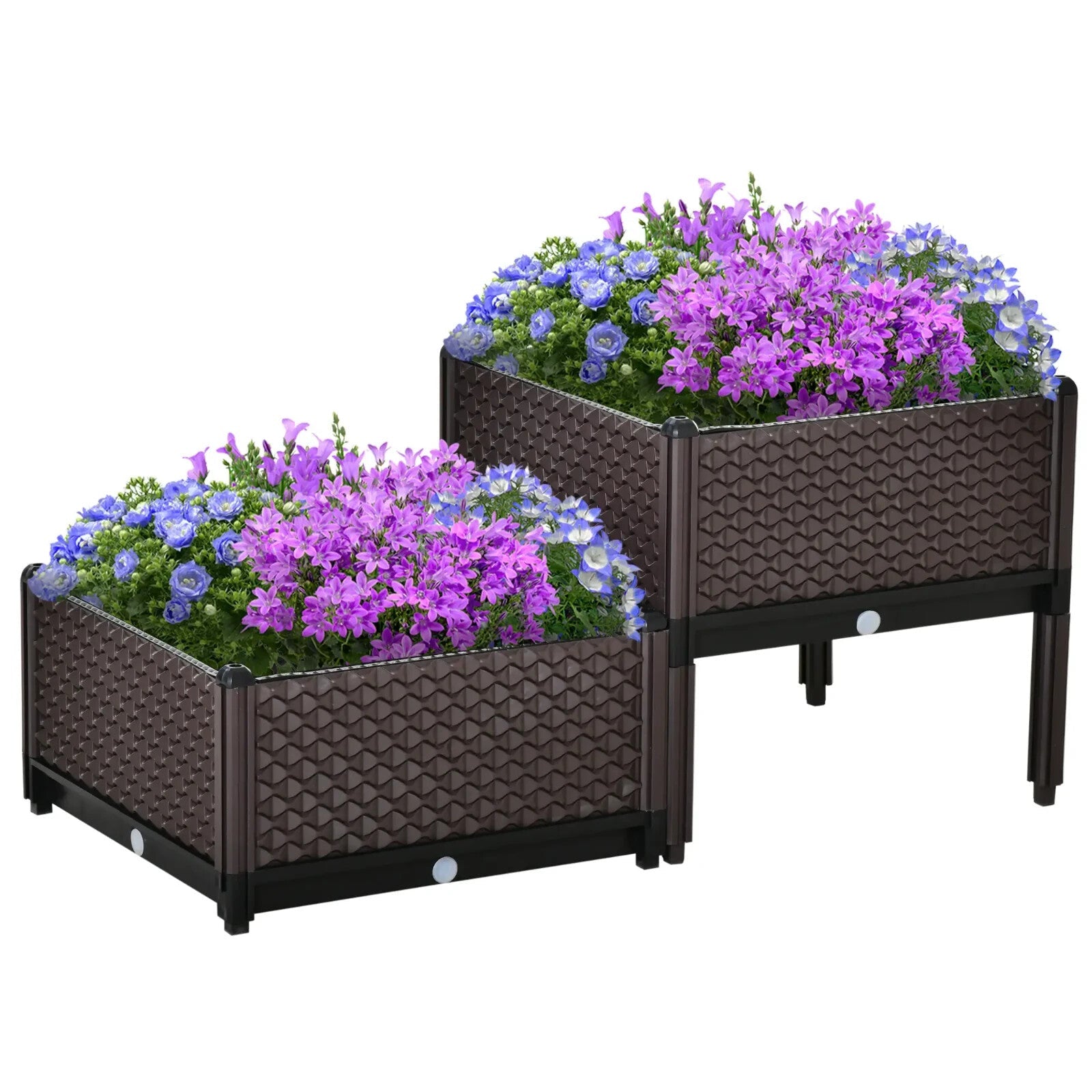 2 Piece Raised Garden Bed Planter Box Vegetable Planting Container for Outdoor - Home and Garden Furniture Shop - rustic - furniture