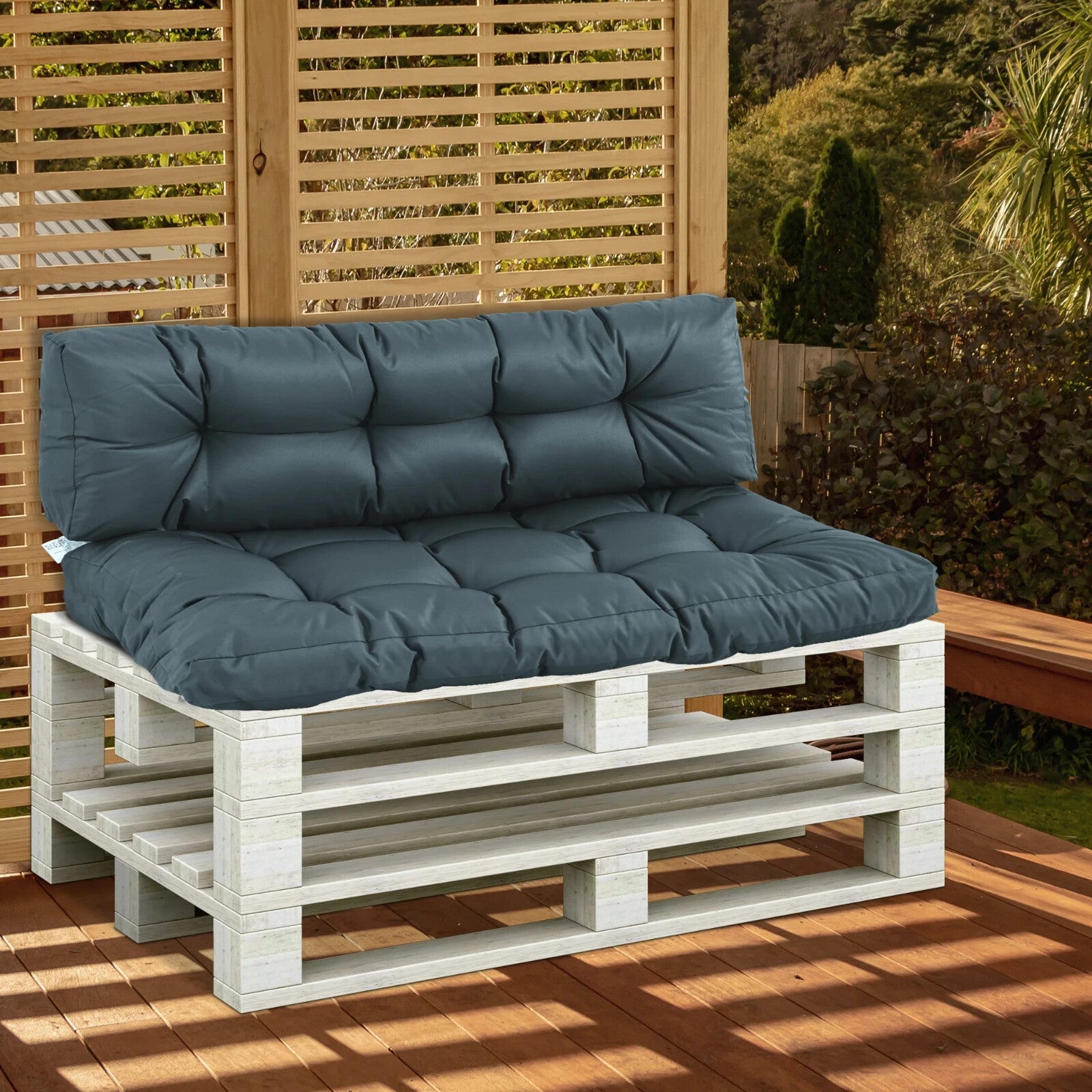 2 Piece Tufted Garden Pallet Cushion Set Seat and Back Pad for Indoor or Outdoor - Home and Garden Furniture Shop - rustic - furniture