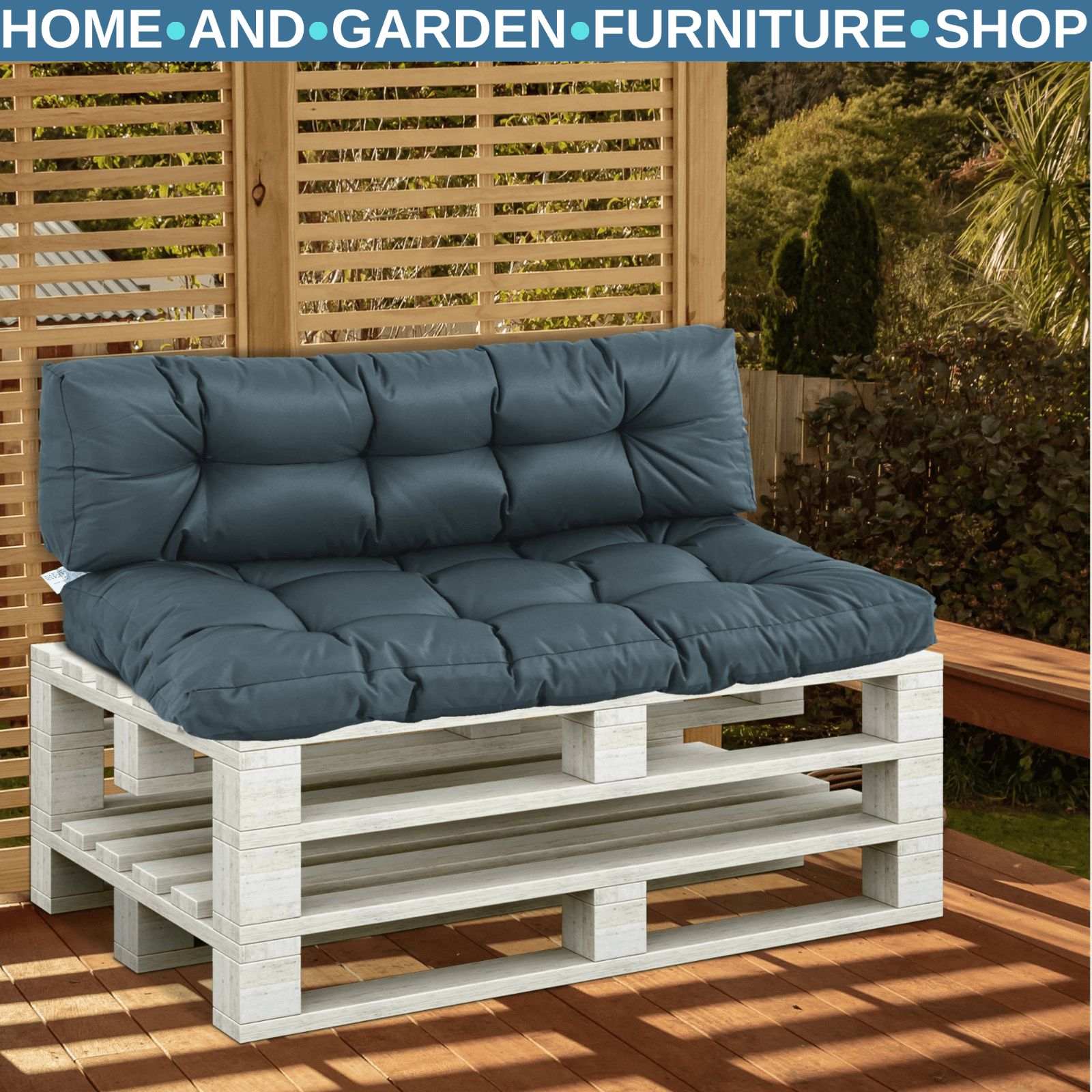 2 Piece Tufted Garden Pallet Cushion Set Seat and Back Pad for Indoor or Outdoor - Home and Garden Furniture Shop - rustic - furniture