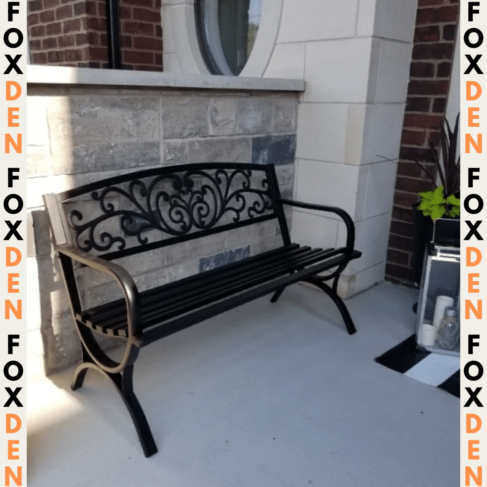 2 Seater Black Metal Garden Bench Seat Outdoor Seating Chair Patio Furniture New - Home and Garden Furniture Shop - rustic - furniture