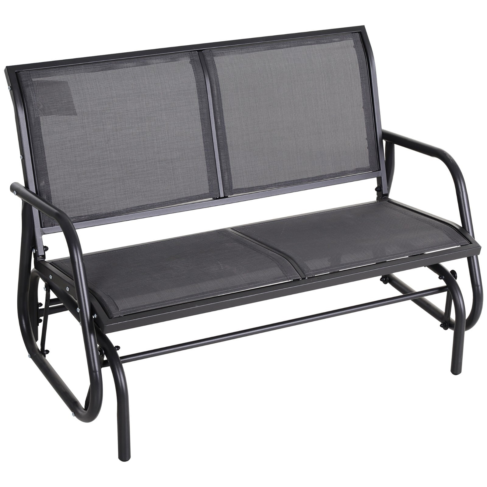 2 Seater Garden Glider Bench Patio Swing Chair with Powder Coated Steel Frame - Home and Garden Furniture Shop - #rustic - furniture#