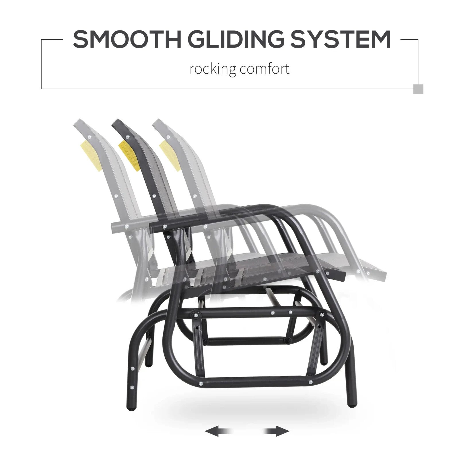 2 Seater Garden Glider Bench Patio Swing Chair with Powder Coated Steel Frame - Home and Garden Furniture Shop - #rustic - furniture#