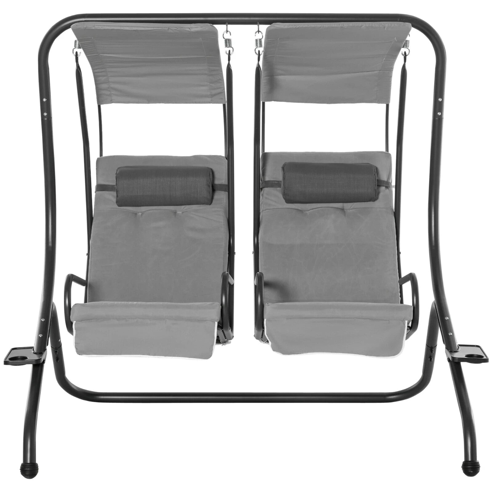 2 Seater Garden Swing Chair with Canopy and Handrails Lounger with Separate Seat - Home and Garden Furniture Shop - rustic - furniture
