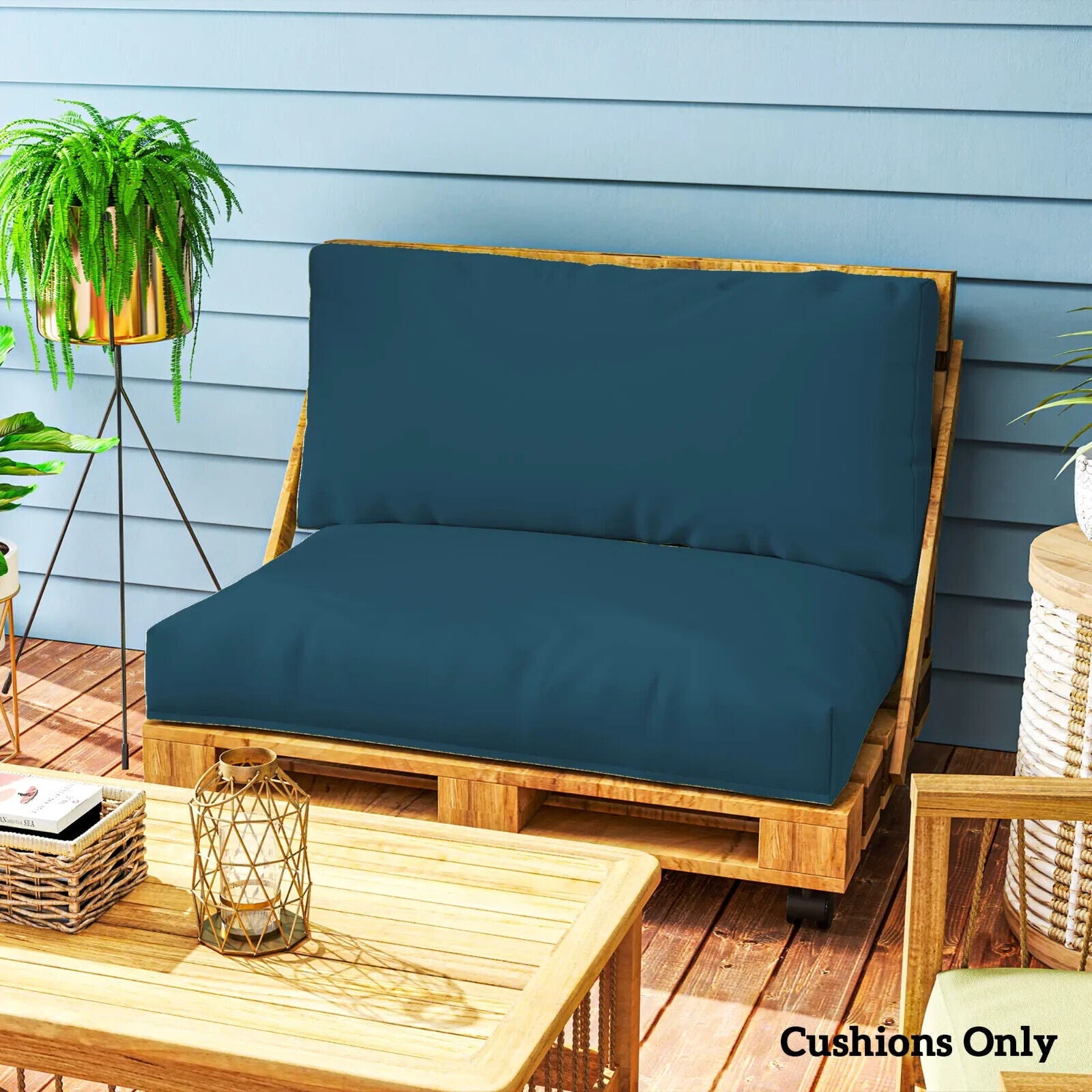 2 Seater Pallet Furniture Cushions 20 cm Thick Outdoor Seat Pads UPF20 220gsm - Home and Garden Furniture Shop - #rustic - furniture#