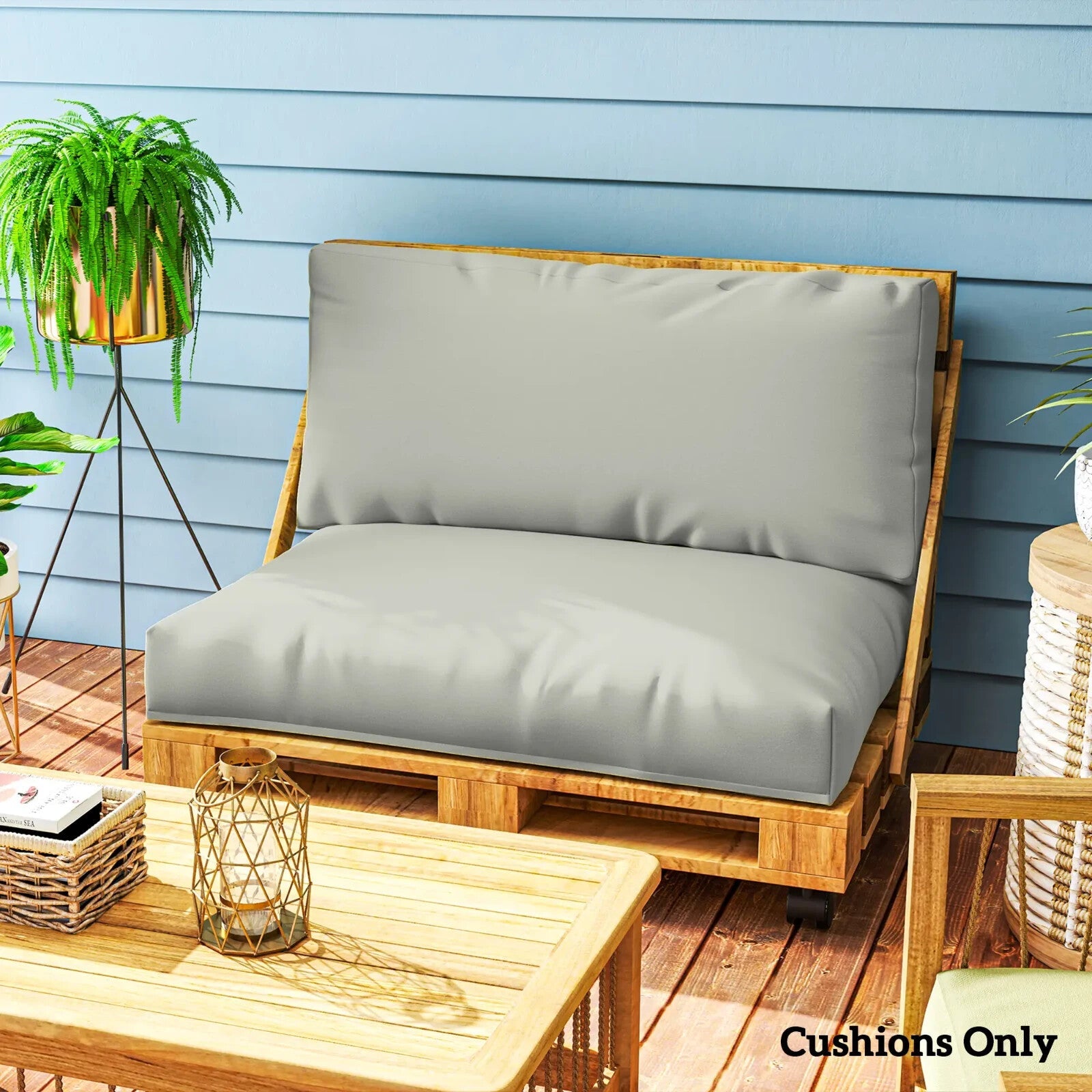 2 Seater Pallet Furniture Cushions 20 cm Thick Outdoor Seat Pads UPF20 220gsm - Home and Garden Furniture Shop - rustic - furniture