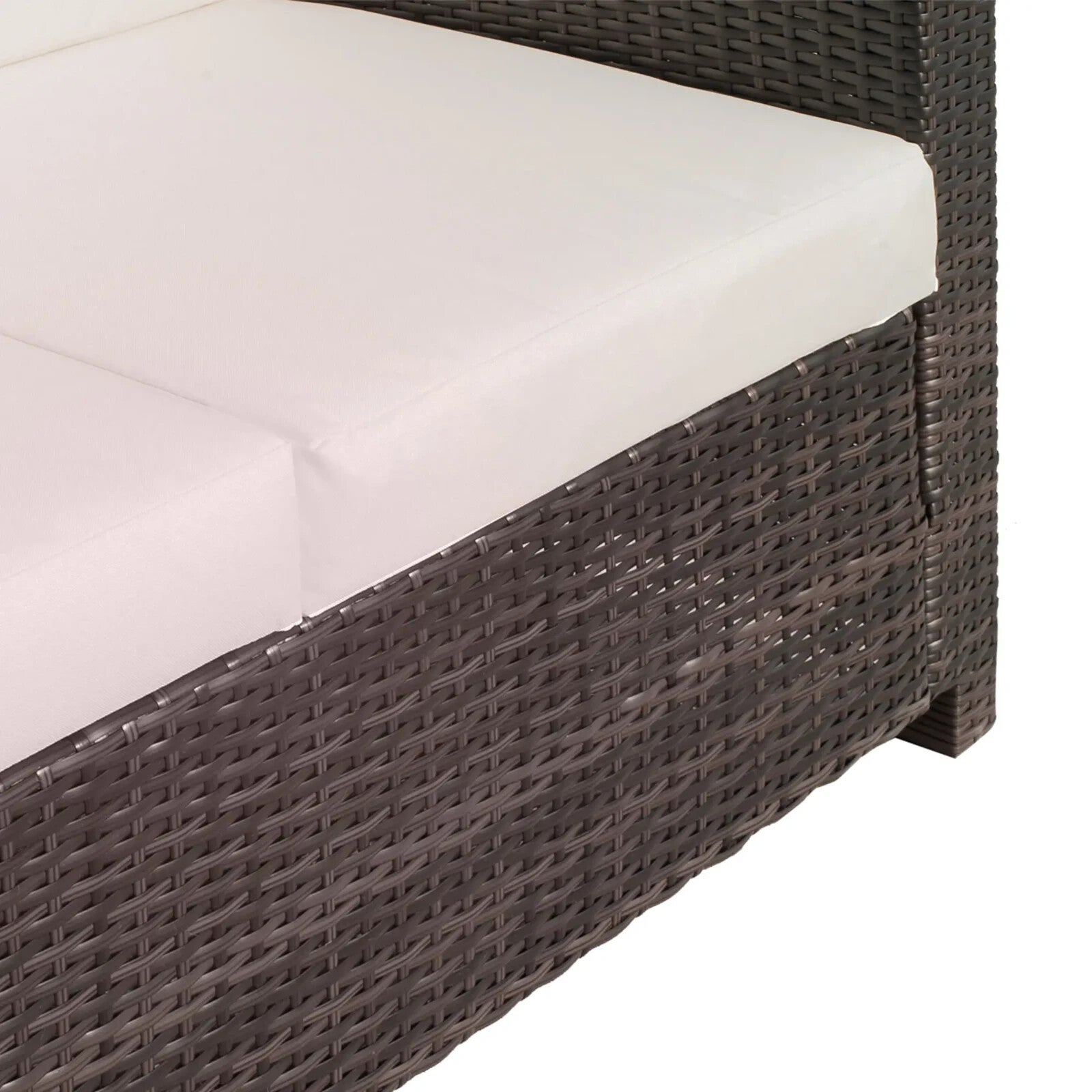 2 Seater Rattan Garden Sofa with Cushions and Armrests Outdoor Furniture Brown - Home and Garden Furniture Shop - rustic - furniture