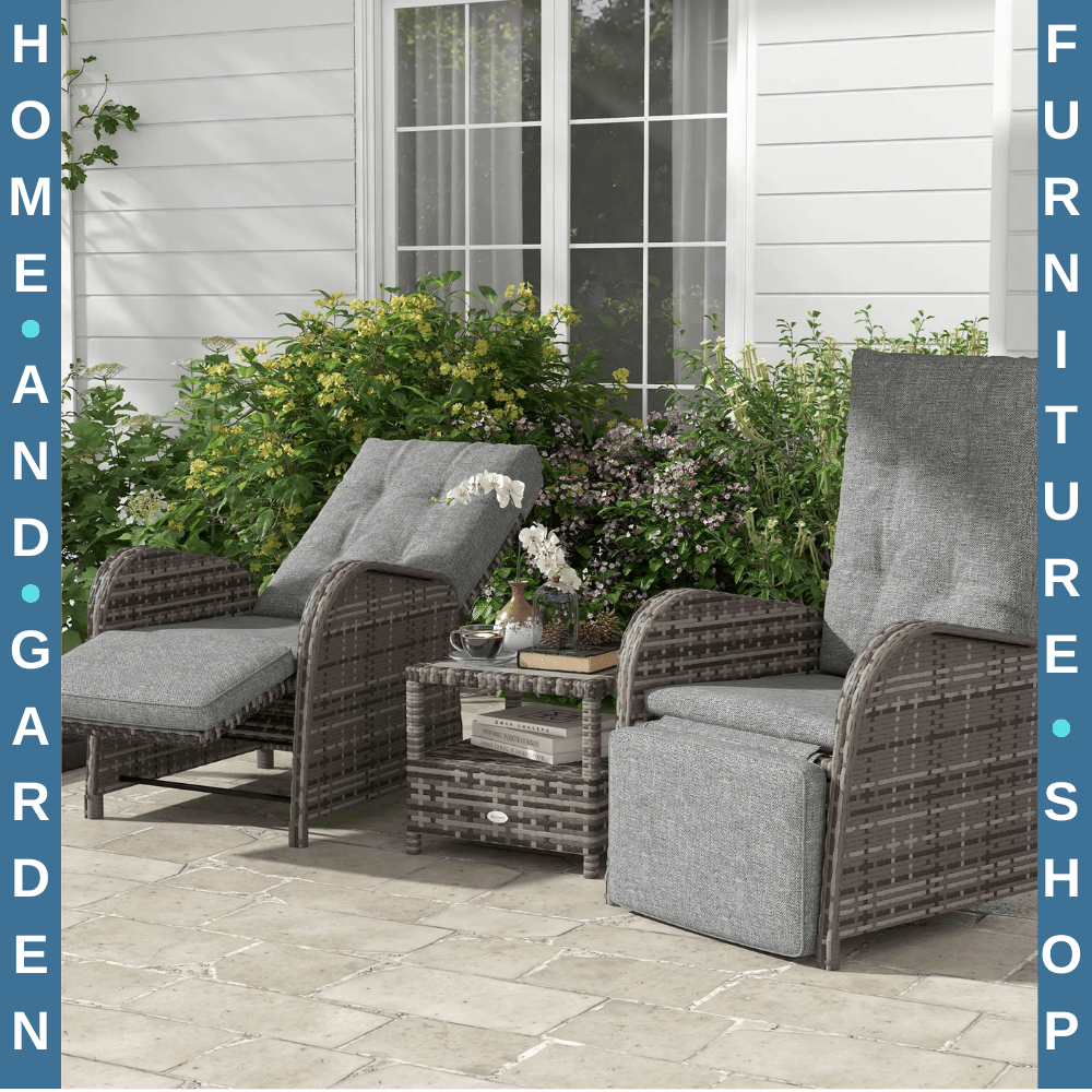 2 Seater Rattan Wicker Lounge Sofa Set with Cushion for Patio Yard Porch Outdoor - Home and Garden Furniture Shop - rustic - furniture