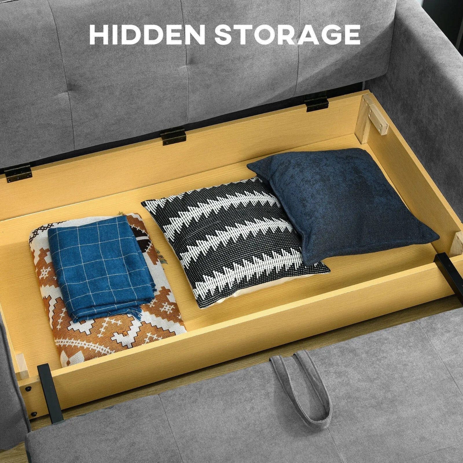 2 Seater Sofa Bed Settee Convertible Futon Daybed Sleeper Bed 2 Cushions Storage - Home and Garden Furniture Shop - rustic - furniture