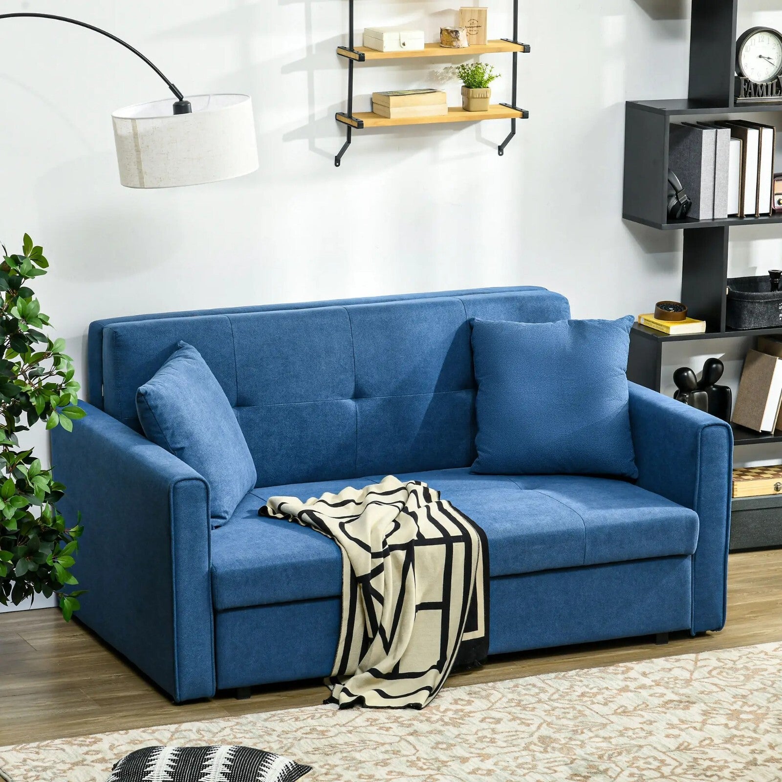 2 Seater Sofa Bed Settee Convertible Futon Daybed Sleeper Bed 2 Cushions Storage - Home and Garden Furniture Shop - rustic - furniture