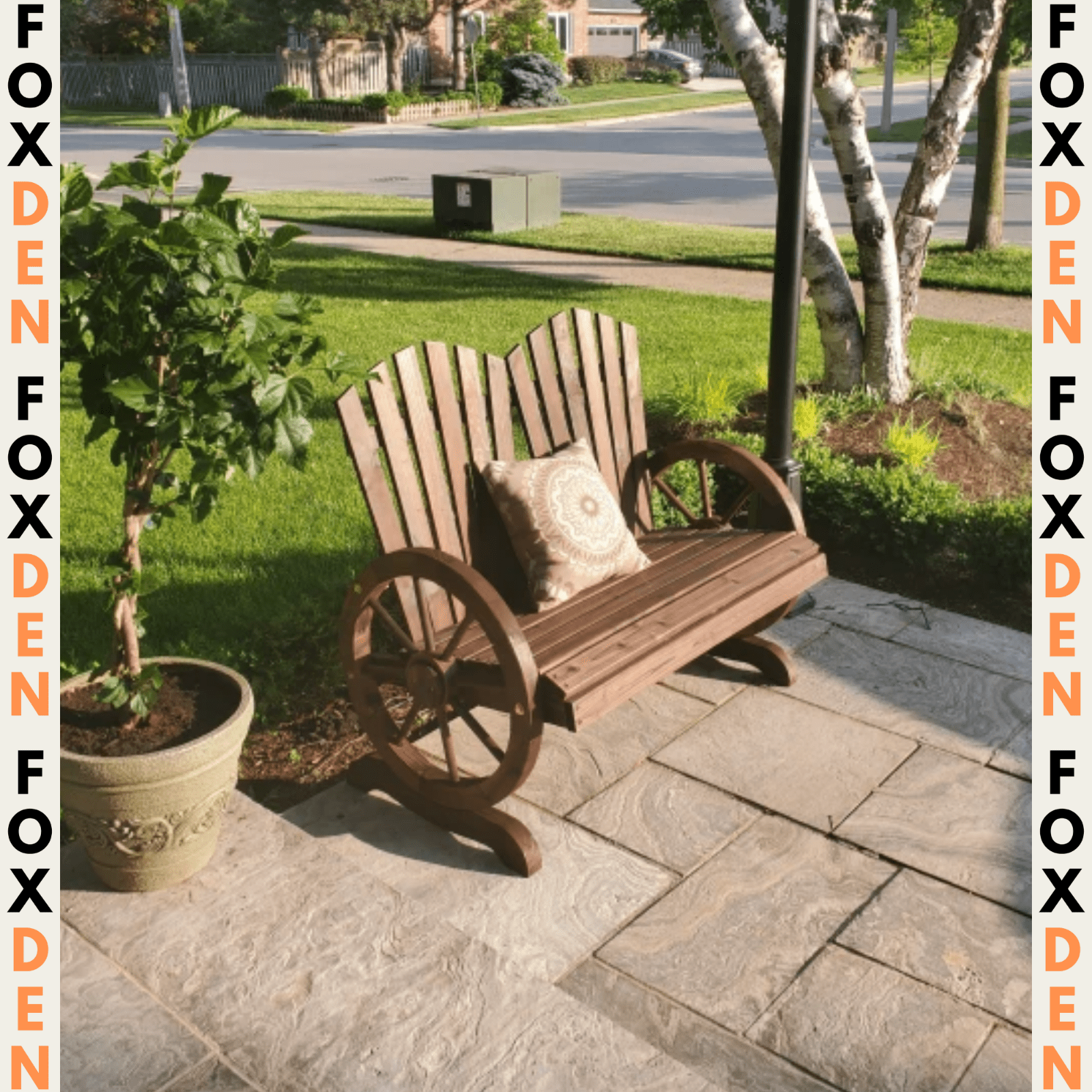 2 Seater Wooden Garden Bench Outdoor Patio Companion Chair Deck Park Love Seat - Home and Garden Furniture Shop - rustic - furniture