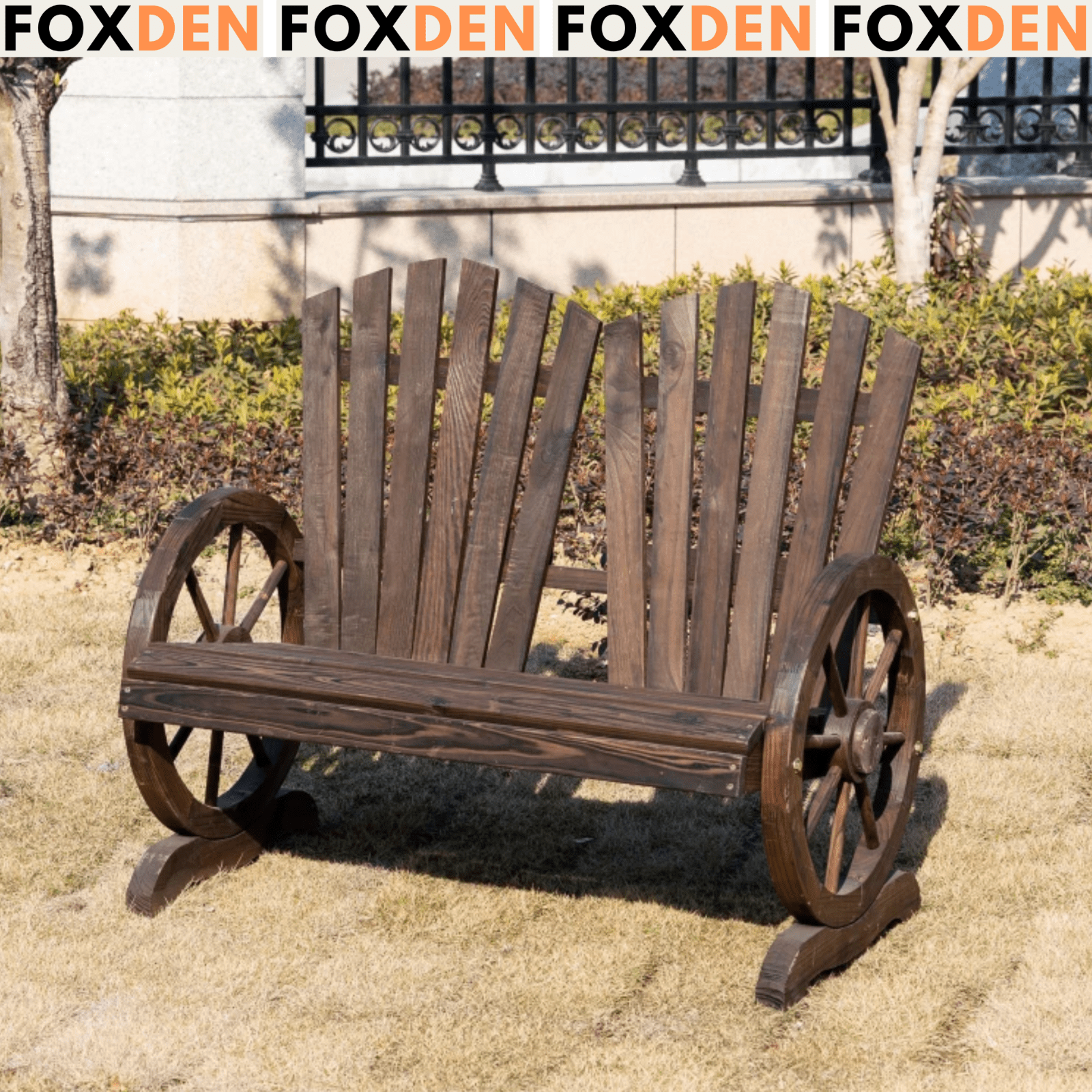 2 Seater Wooden Garden Bench Outdoor Patio Companion Chair Deck Park Love Seat - Home and Garden Furniture Shop - rustic - furniture