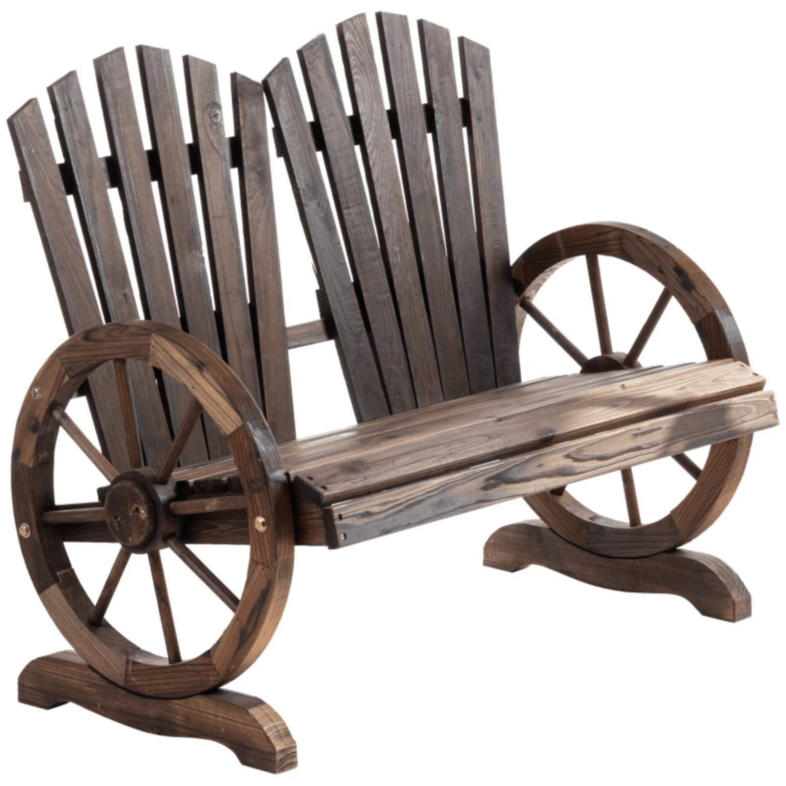 2 Seater Wooden Garden Bench Outdoor Patio Companion Chair Deck Park Love Seat - Home and Garden Furniture Shop - rustic - furniture