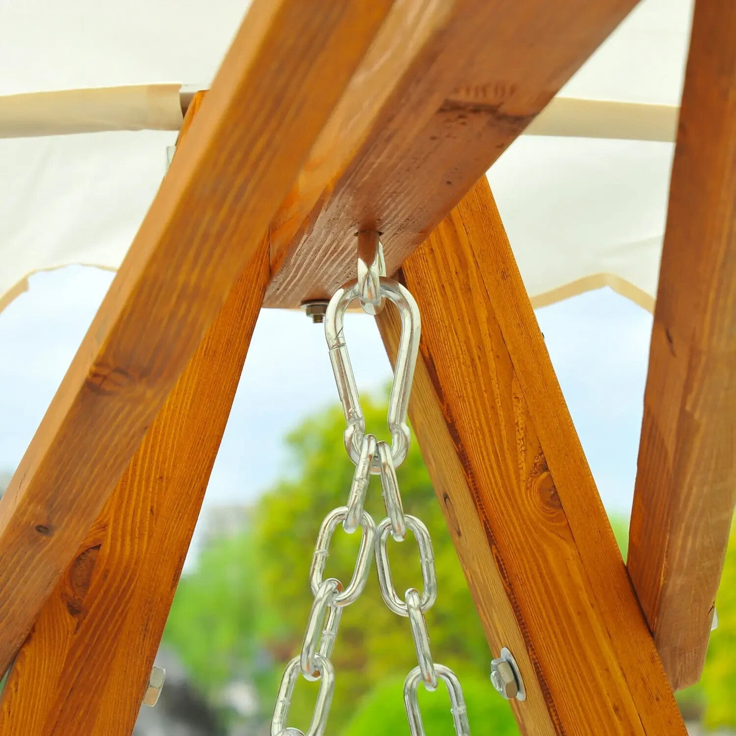 2 Seater Wooden Garden Swing Bench Lounger Outdoor Patio Chair Furniture Brown - Home and Garden Furniture Shop - rustic - furniture