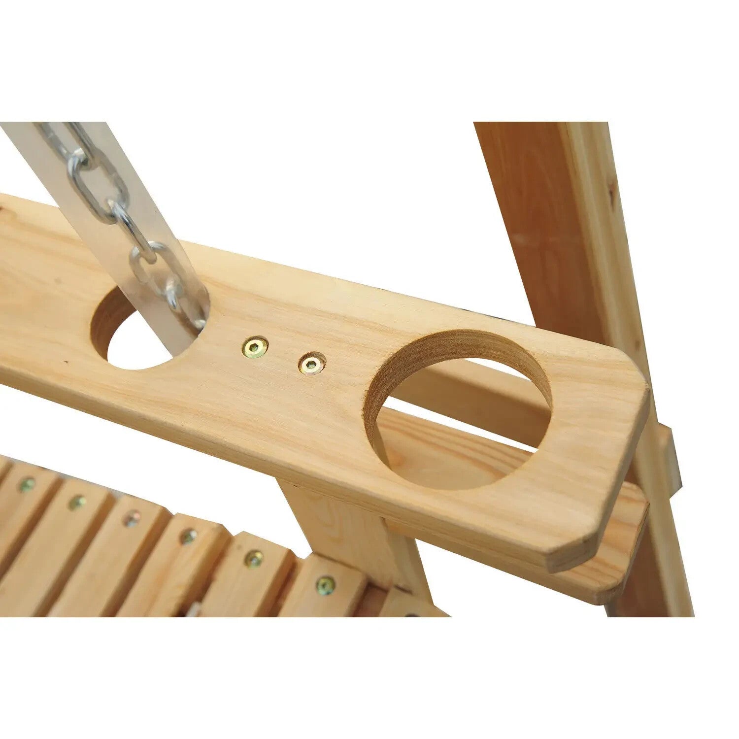 2 Seater Wooden Swing Chair Garden Patio Bench Hammock Seat Outdoor Larch Wood - Home and Garden Furniture Shop - rustic - furniture