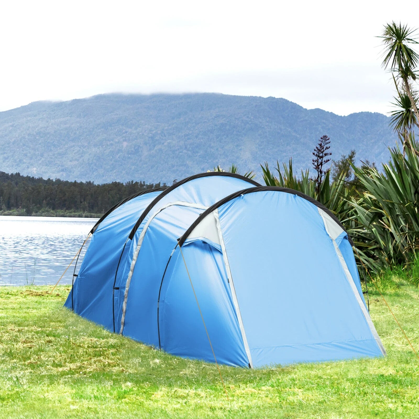 2 to 3 Man Tunnel Camping Tent with Porch Vestibule Rainfly & Air Vents Shelter - Home and Garden Furniture Shop - rustic - furniture