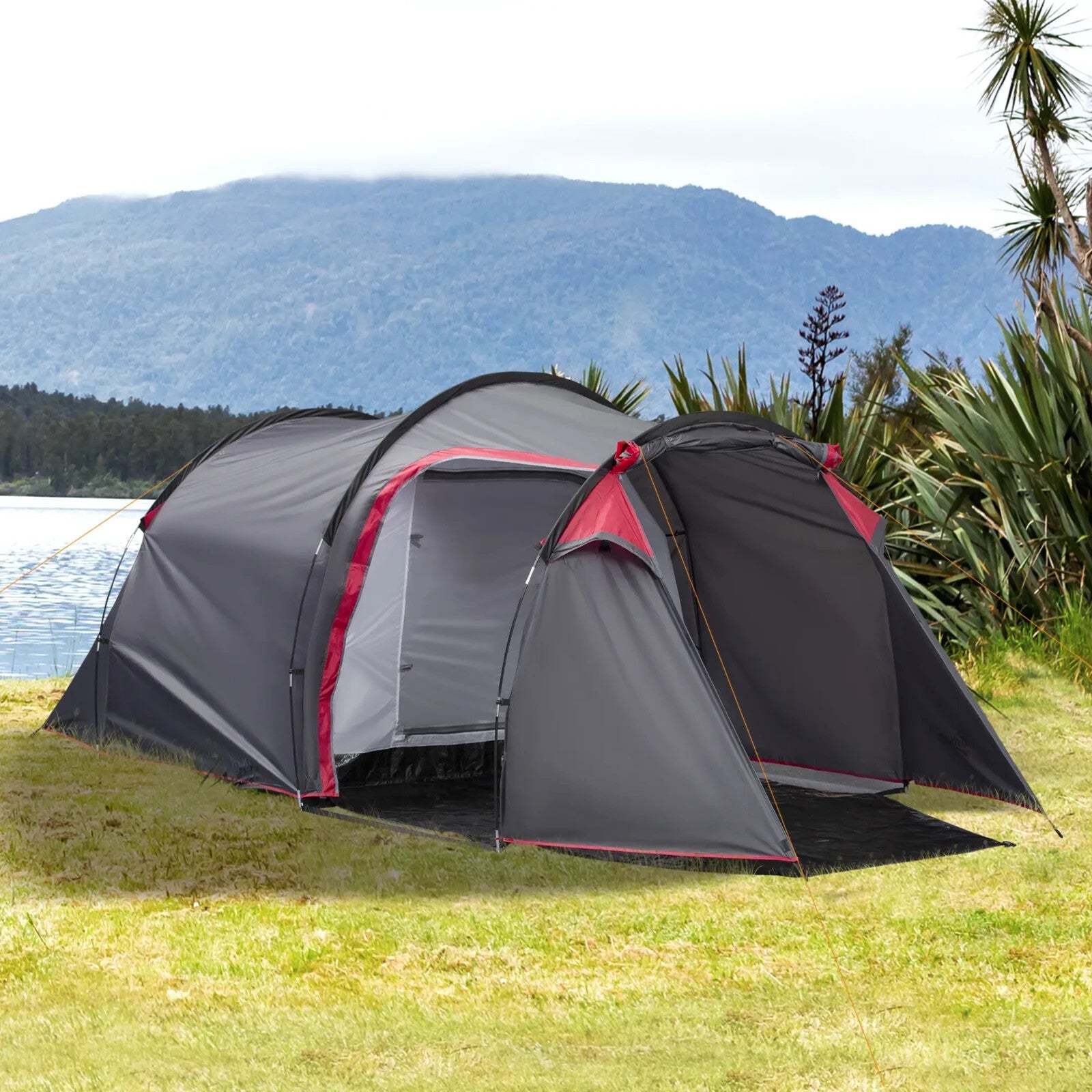 2 to 3 Person Dome Camping Tent with Screened Porch Waterproof Family Shelter - Home and Garden Furniture Shop - rustic - furniture