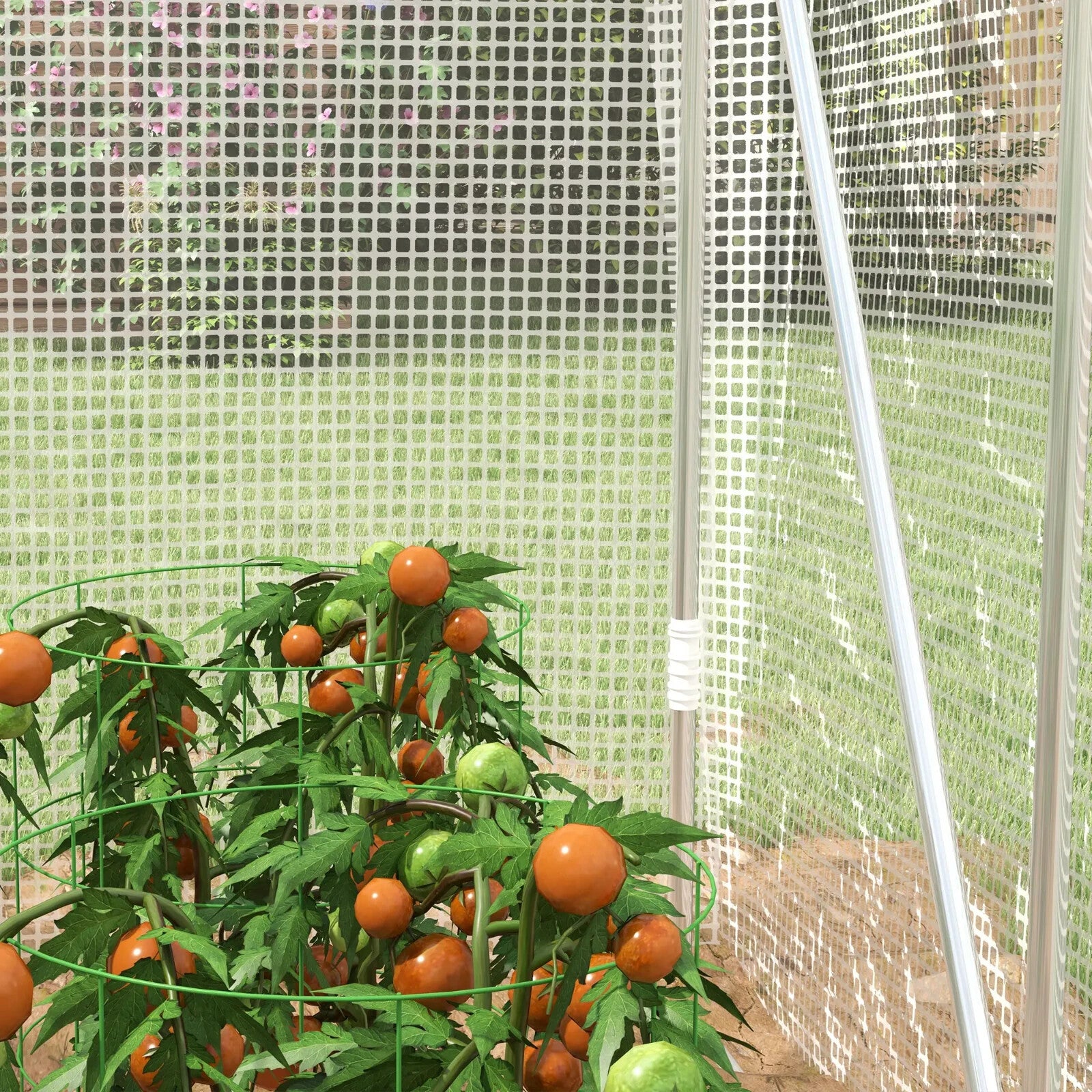 2 x 2 x 2m Walk In Polytunnel Greenhouse with Cover & Steel Frame - Grow House - Home and Garden Furniture Shop - rustic - furniture