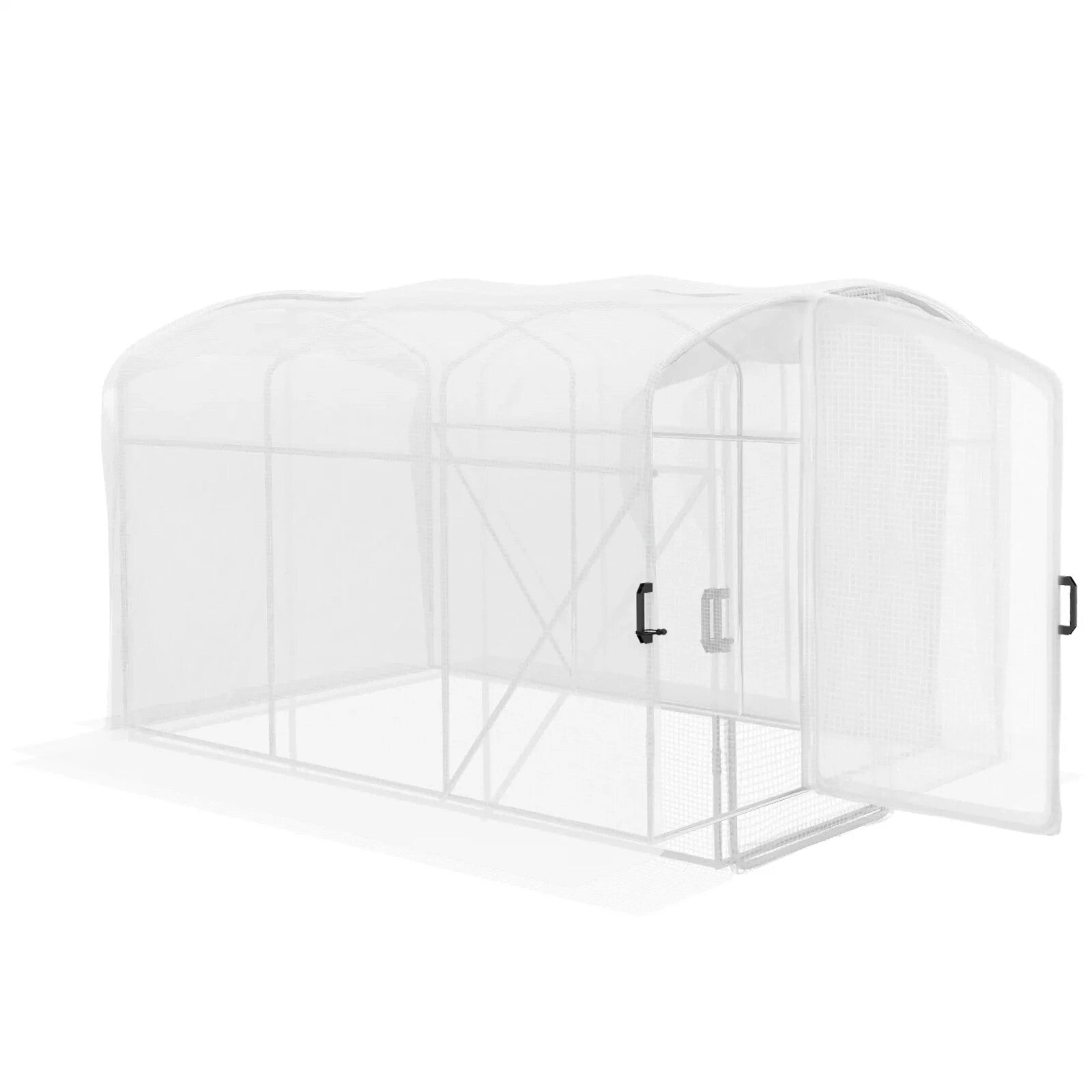2 x 2 x 2m Walk In Polytunnel Greenhouse with Cover & Steel Frame - Grow House - Home and Garden Furniture Shop - rustic - furniture