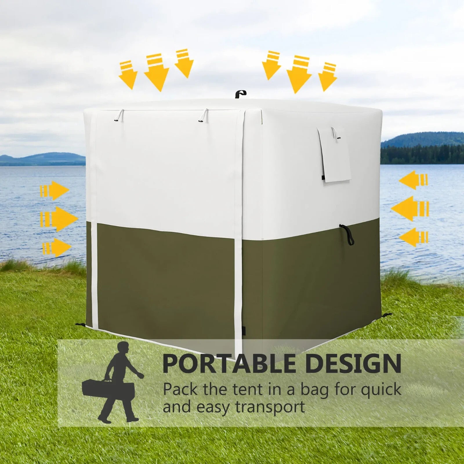 2 x 2m Pop Up Gazebo with Accessories Outdoor Garden Tent Shelter Camping Canopy - Home and Garden Furniture Shop - rustic - furniture