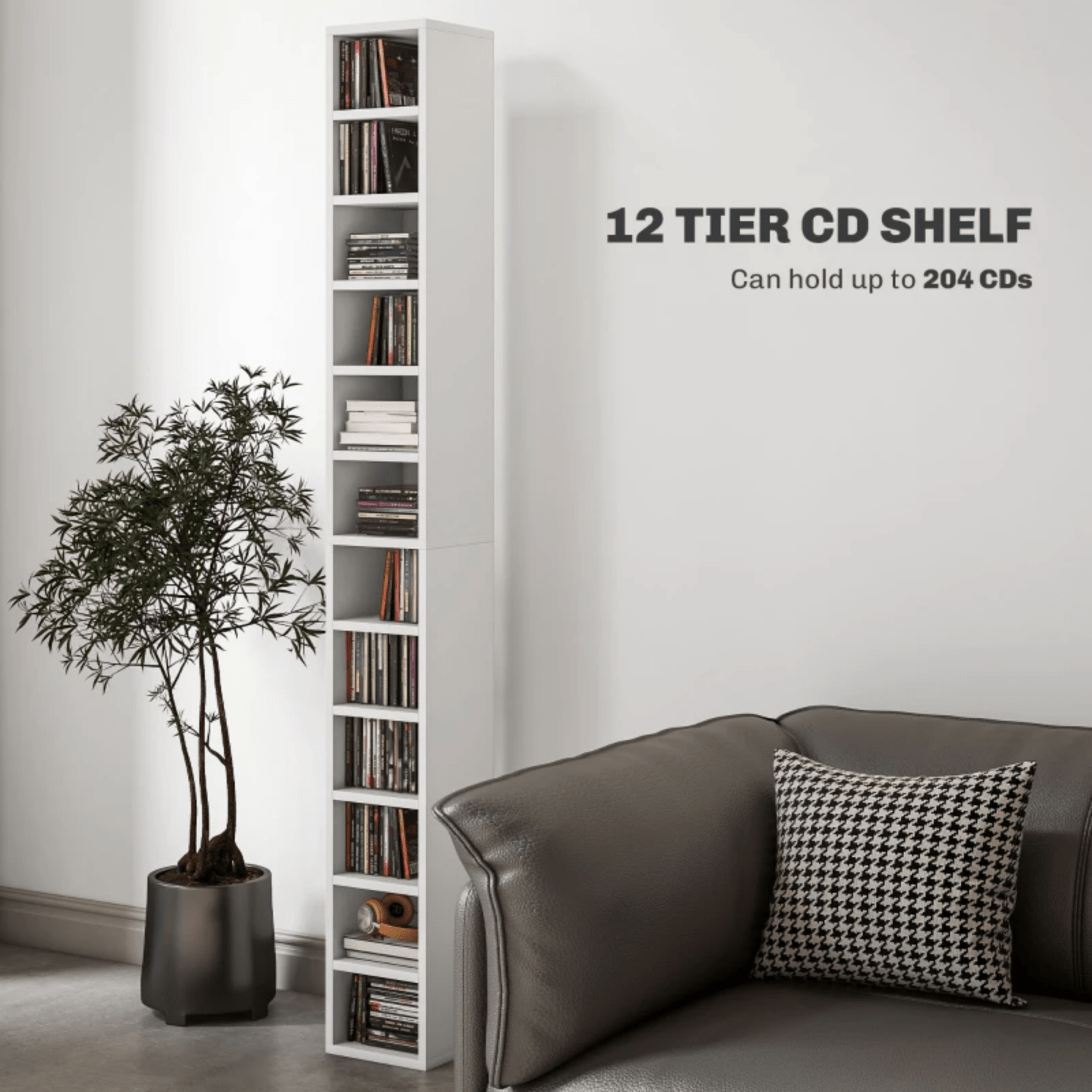 204 CD Storage Unit DVD Storage Tower for Living Room Media Shelving Home Office - Home and Garden Furniture Shop - rustic - furniture