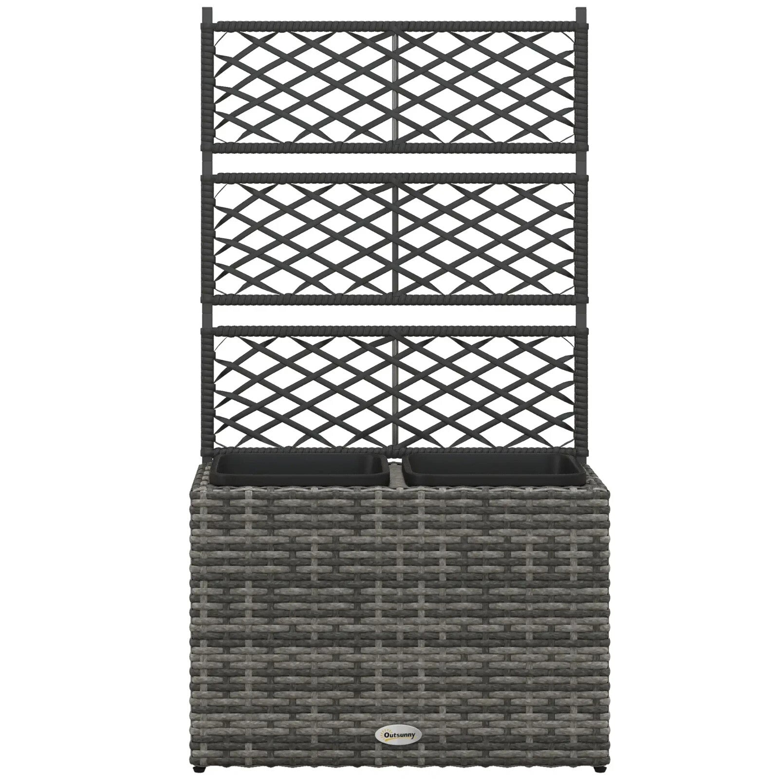 22L Garden Rattan Planter With Trellis Free Standing Raised Bed Two Plant Boxes - Home and Garden Furniture Shop - rustic - furniture