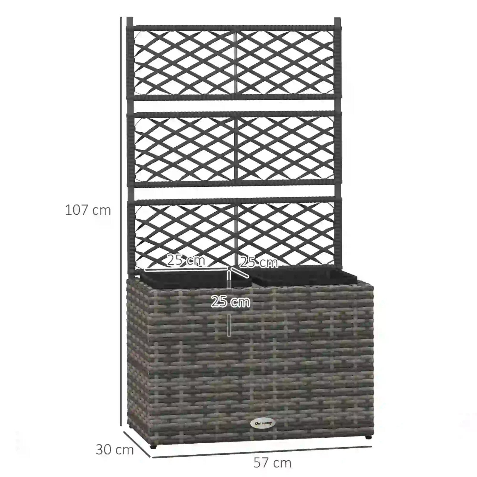 22L Garden Rattan Planter With Trellis Free Standing Raised Bed Two Plant Boxes - Home and Garden Furniture Shop - rustic - furniture