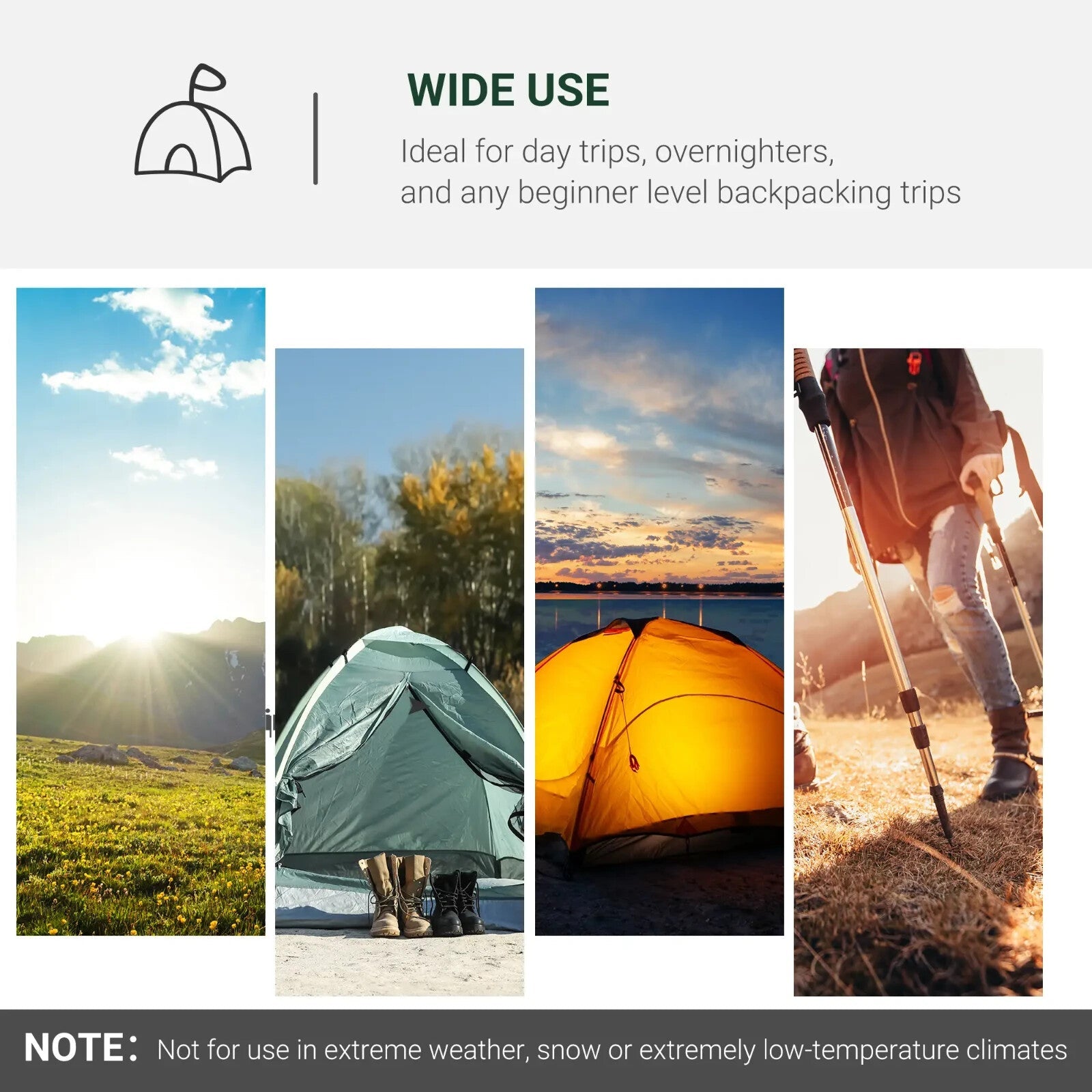 2–3 Person Tunnel Camping Tent, Groundsheet Rainfly Air Vents Waterproof Shelter - Home and Garden Furniture Shop - rustic - furniture