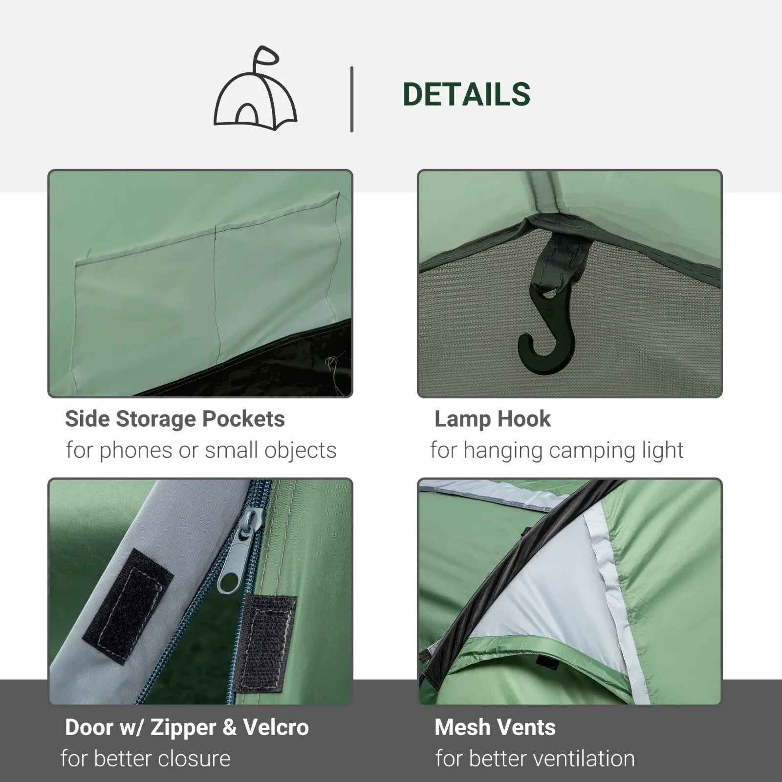 2–3 Person Tunnel Camping Tent, Groundsheet Rainfly Air Vents Waterproof Shelter - Home and Garden Furniture Shop - rustic - furniture
