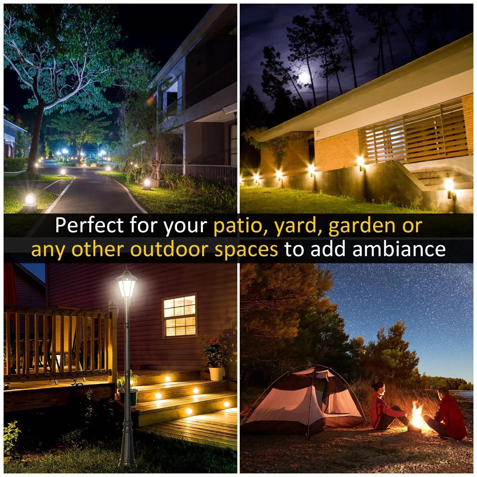 2.4m Solar Garden Lamp Post with LED Light PIR Motion Sensor and Aluminium Frame - Home and Garden Furniture Shop - rustic - furniture