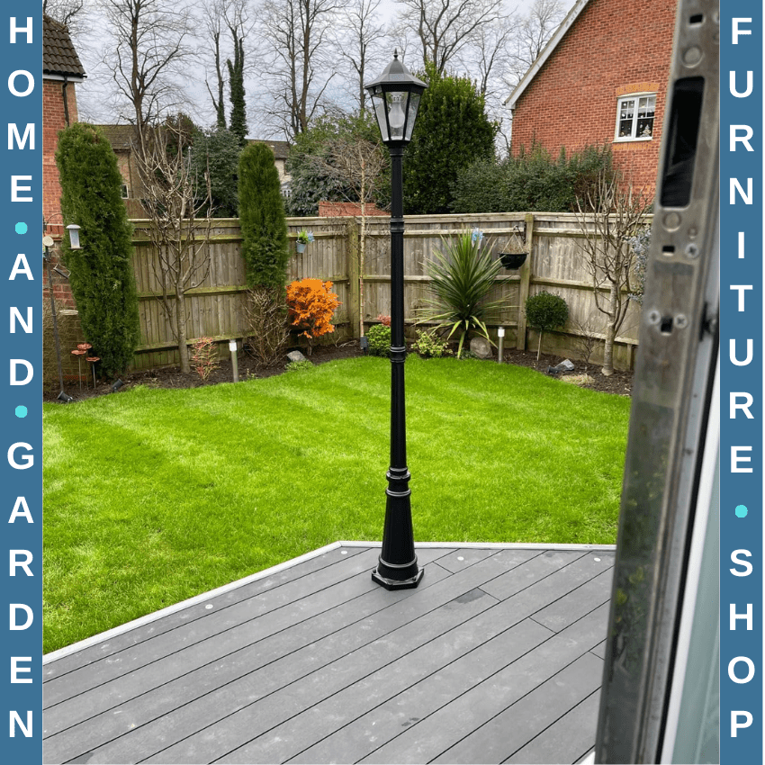 2.4m Solar Garden Lamp Post with LED Light PIR Motion Sensor and Aluminium Frame - Home and Garden Furniture Shop - rustic - furniture