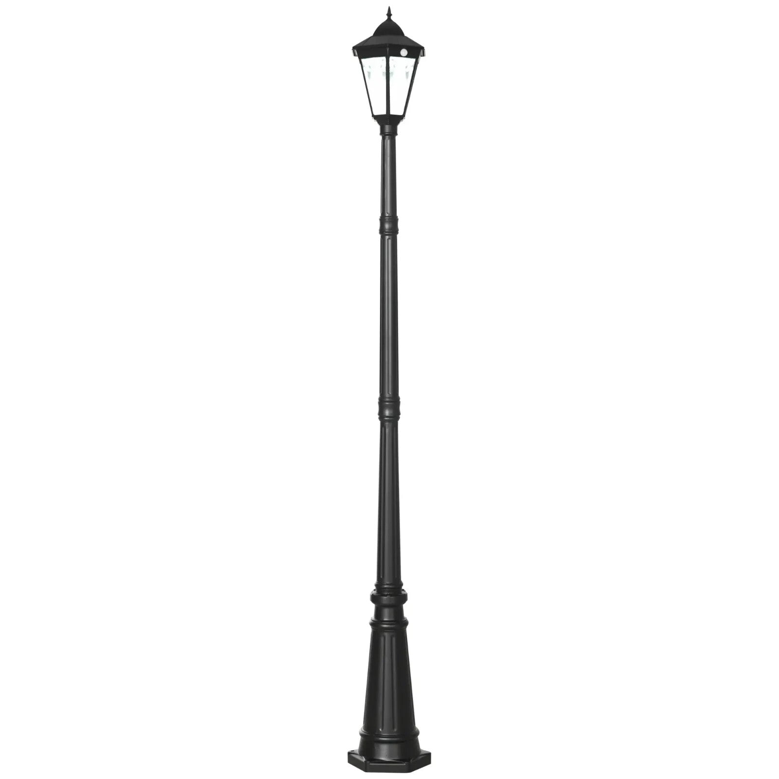 2.4m Solar Garden Lamp Post with LED Light PIR Motion Sensor and Aluminium Frame - Home and Garden Furniture Shop - rustic - furniture