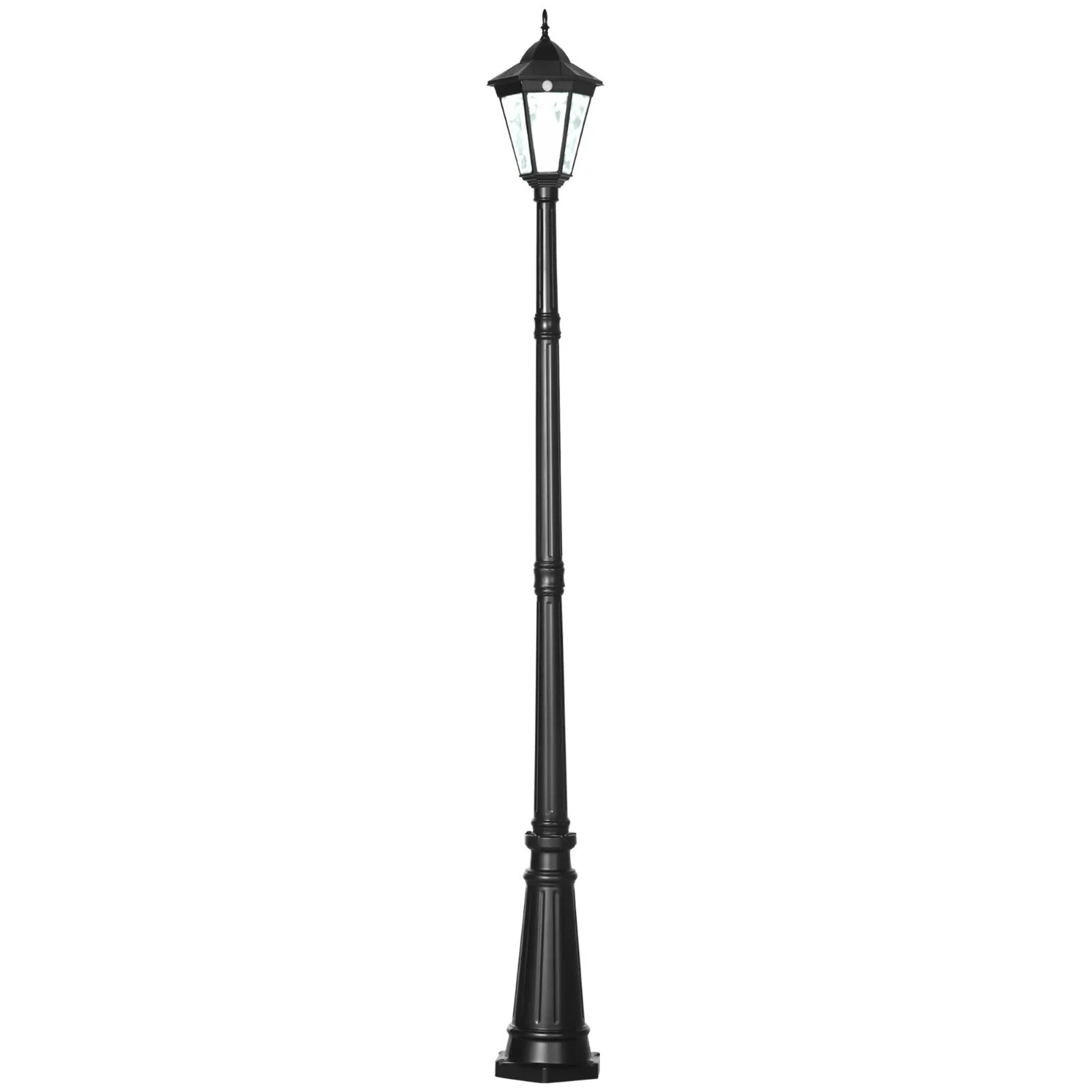 2.4m Solar Garden Lamp Post with LED Light PIR Motion Sensor and Aluminium Frame - Home and Garden Furniture Shop - rustic - furniture