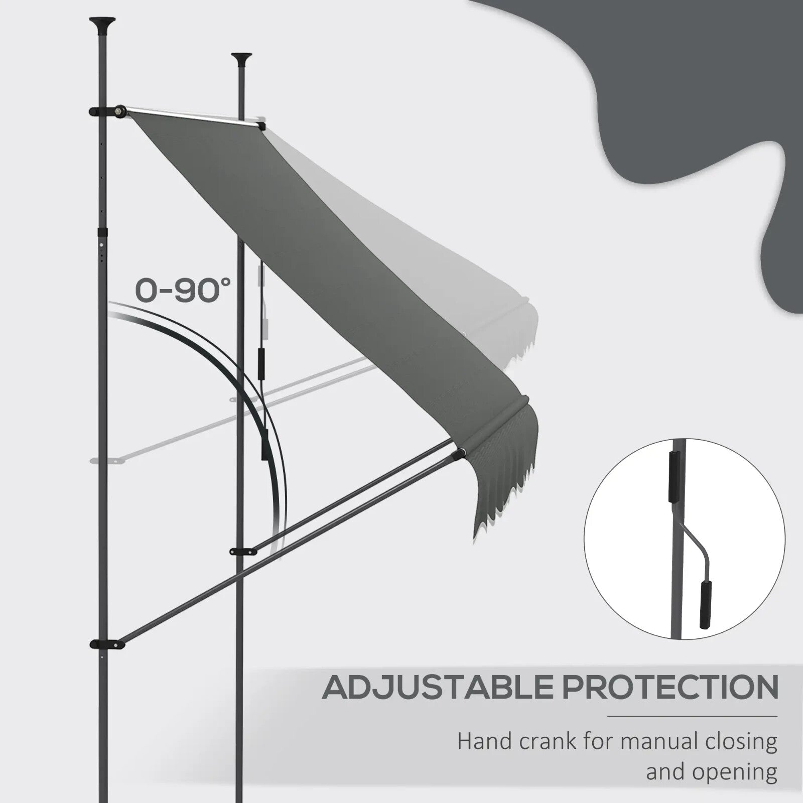 2.5 x 1.2m Retractable Free Standing Awning UV Resistant Patio Door Sun Shade - Home and Garden Furniture Shop - rustic - furniture