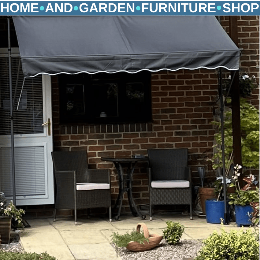 2.5 x 1.2m Retractable Free Standing Awning UV Resistant Patio Door Sun Shade - Home and Garden Furniture Shop - rustic - furniture