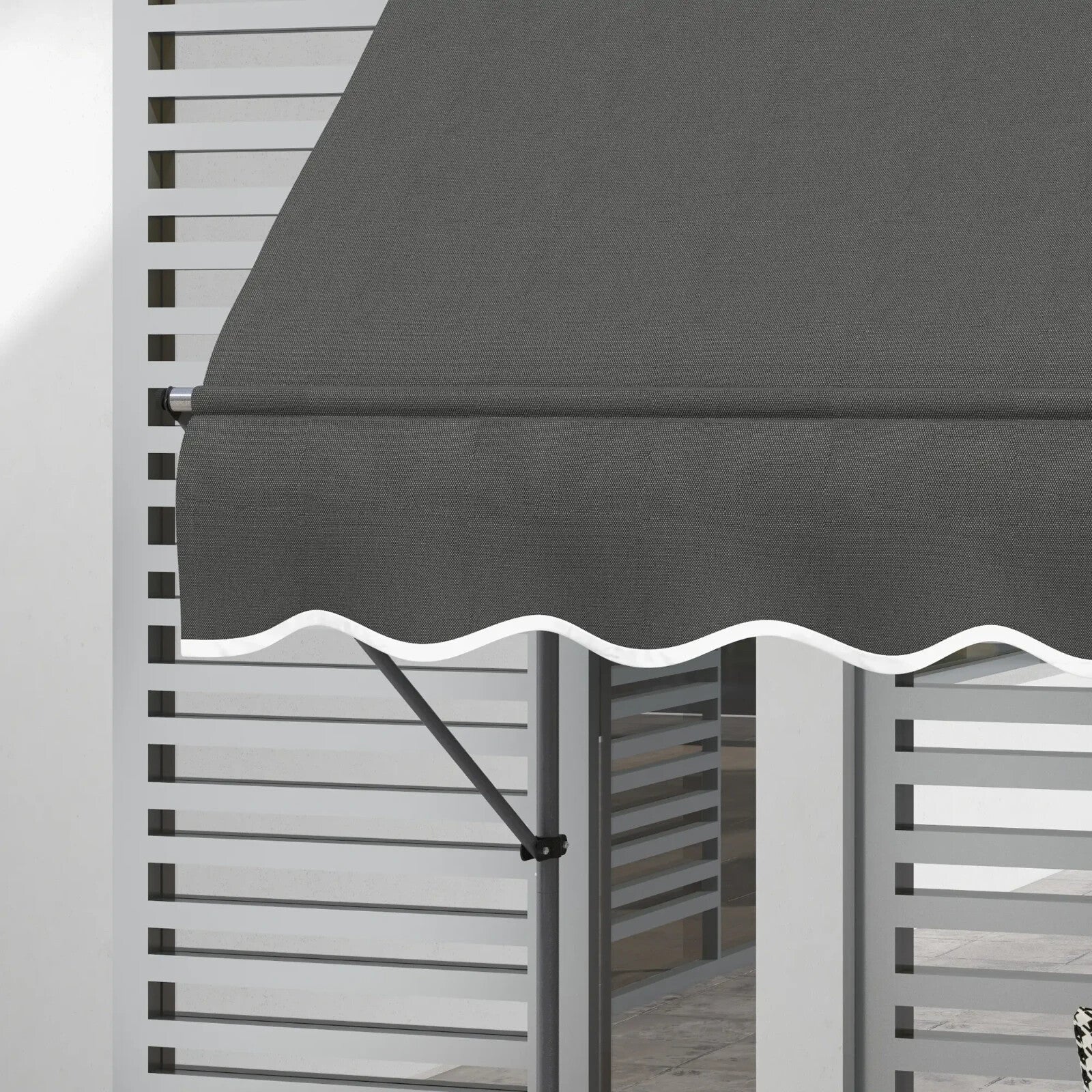 2.5 x 1.2m Retractable Free Standing Awning UV Resistant Patio Door Sun Shade - Home and Garden Furniture Shop - rustic - furniture