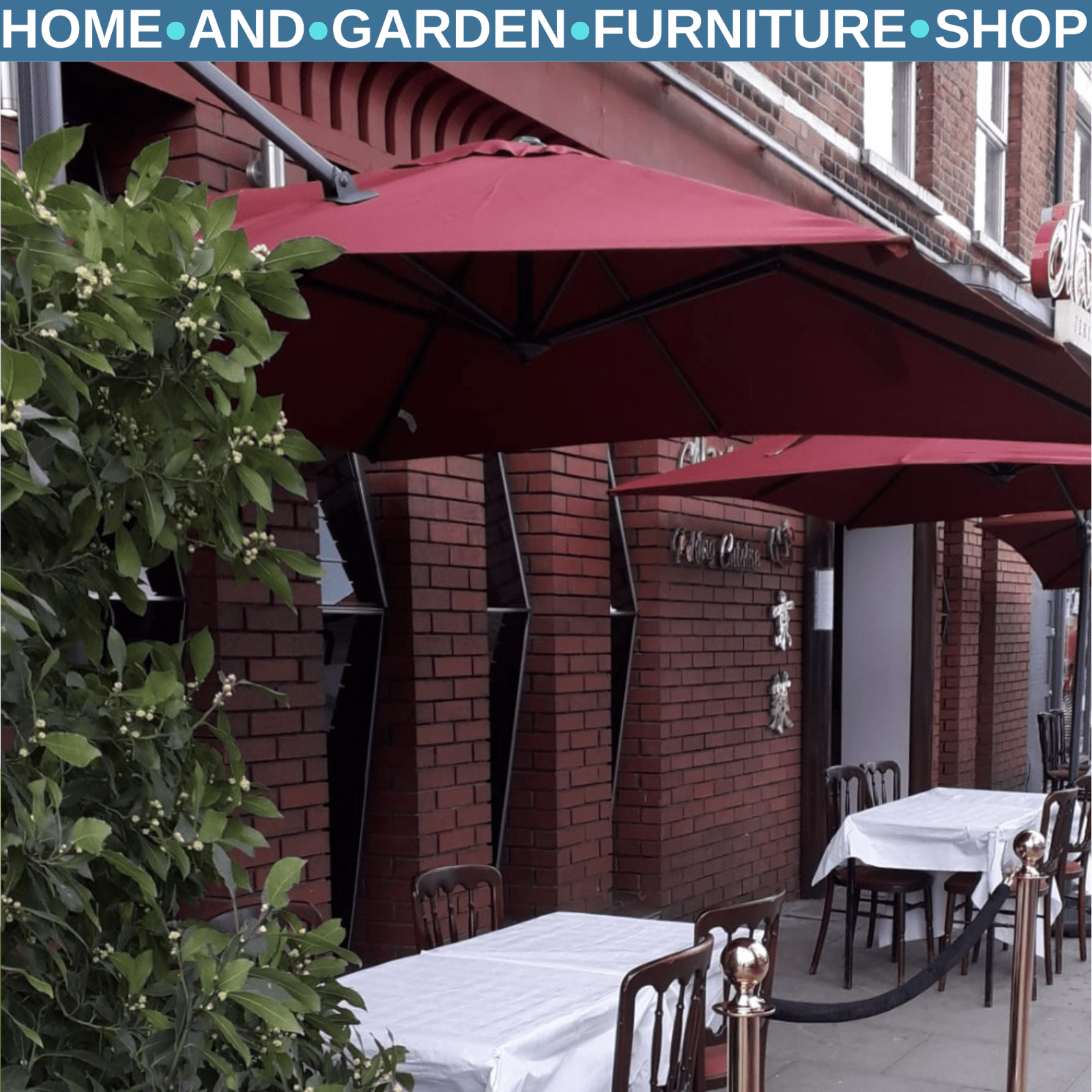 2.5 x 2.5m Cantilever Offset Garden Parasol with 360 Rotation & Aluminium Frame - Home and Garden Furniture Shop - rustic - furniture