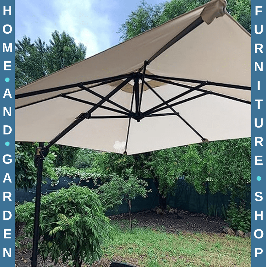 2.5 x 2.5m Cantilever Offset Parasol Umbrella w/ 360 Rotation & Aluminium Frame - Home and Garden Furniture Shop - rustic - furniture