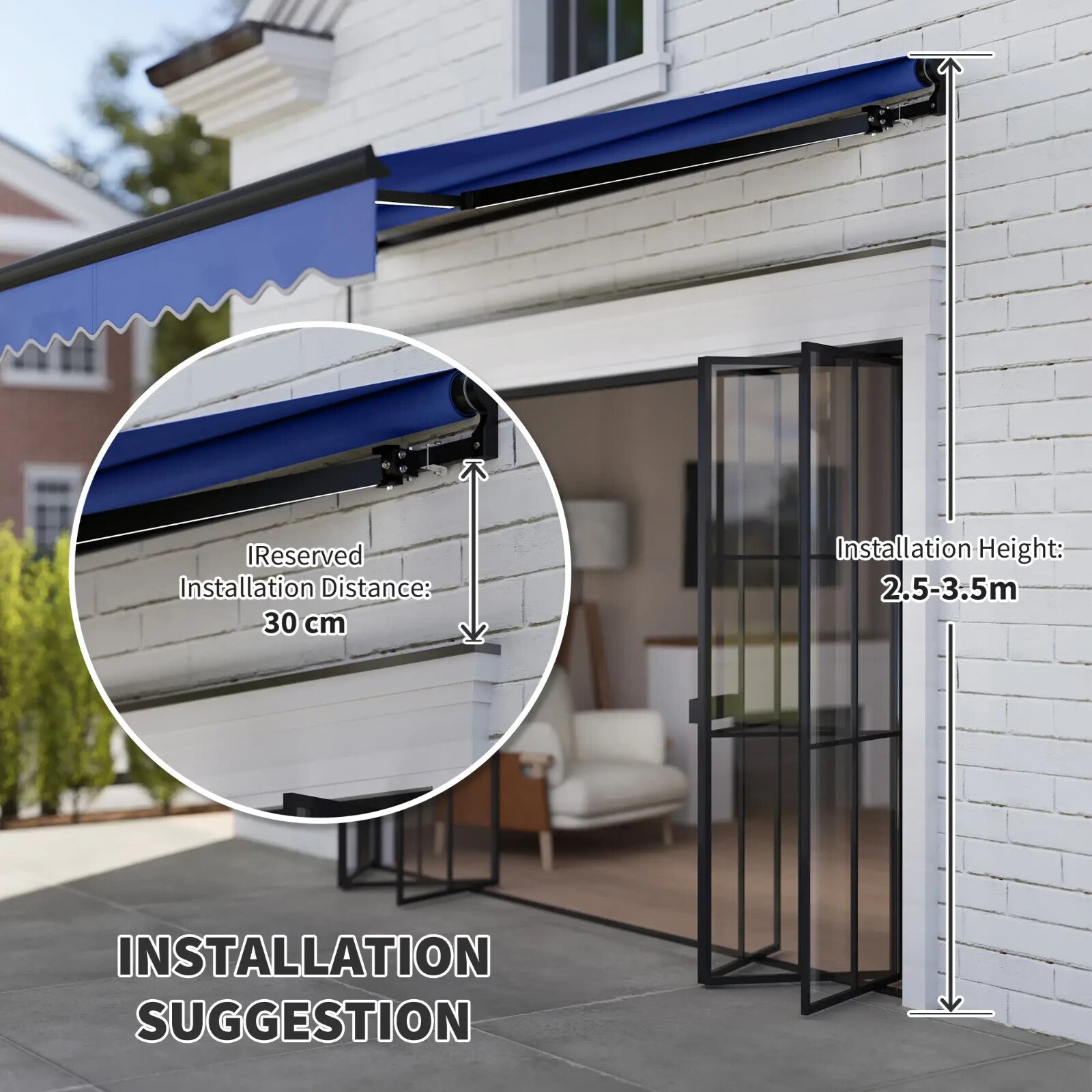 2.5 x 2m Electric Awning with LED Light Remote Control Aluminium UV50 Sun Canopy - Home and Garden Furniture Shop - rustic - furniture