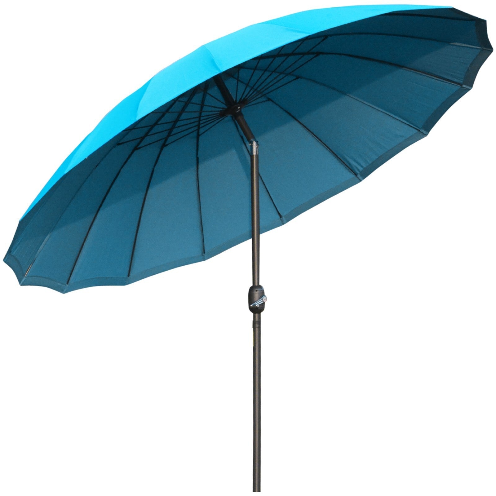 255cm Garden Parasol w/ 18 Ribs Tilt and Crank Outdoor Sunshade Patio Umbrella - Home and Garden Furniture Shop - rustic - furniture