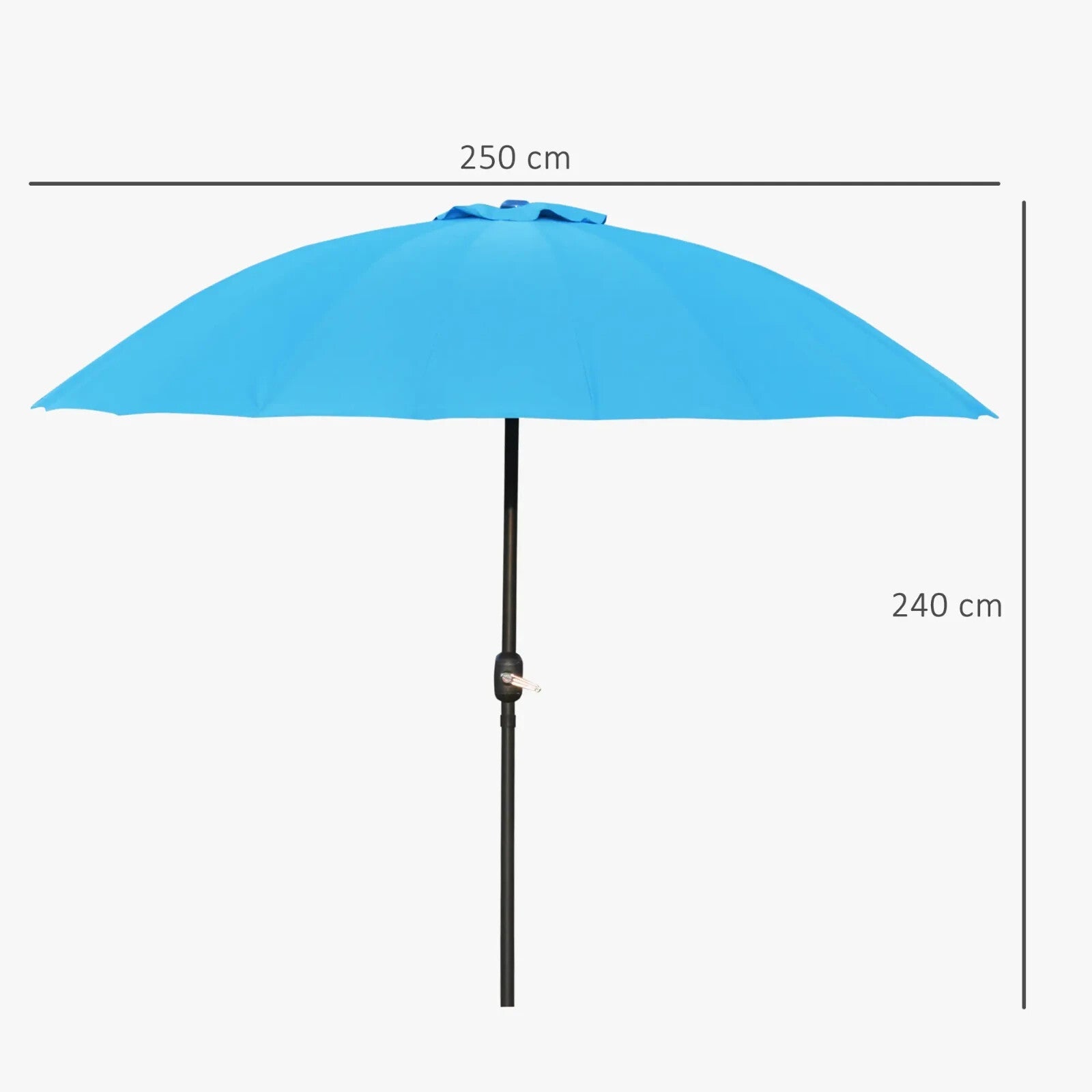 255cm Garden Parasol w/ 18 Ribs Tilt and Crank Outdoor Sunshade Patio Umbrella - Home and Garden Furniture Shop - rustic - furniture