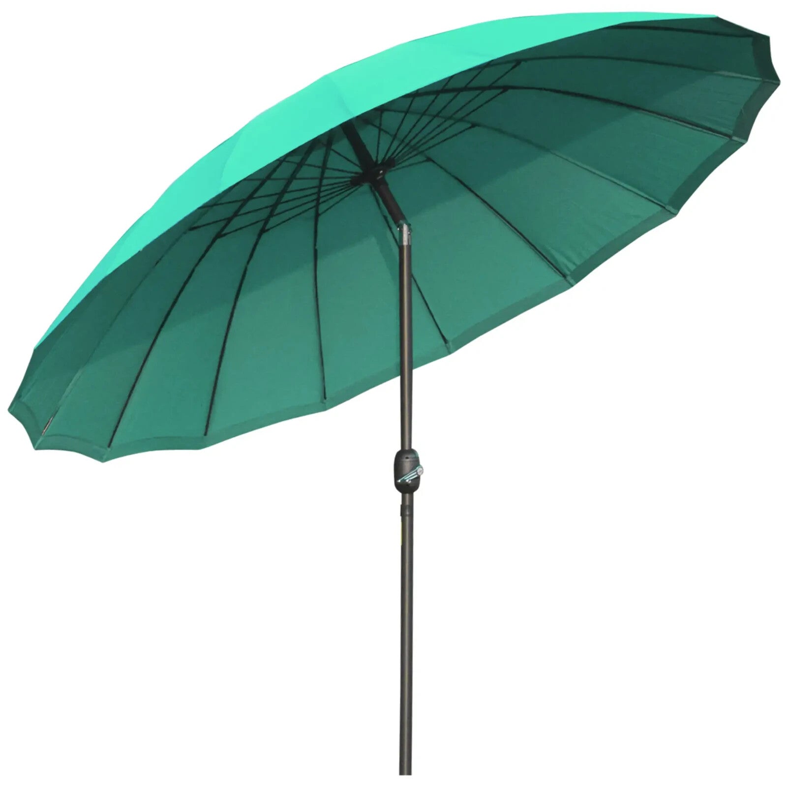 255cm Garden Parasol with 18 Ribs Tilt & Crank Outdoor Sunshade Patio Umbrella - Home and Garden Furniture Shop - rustic - furniture