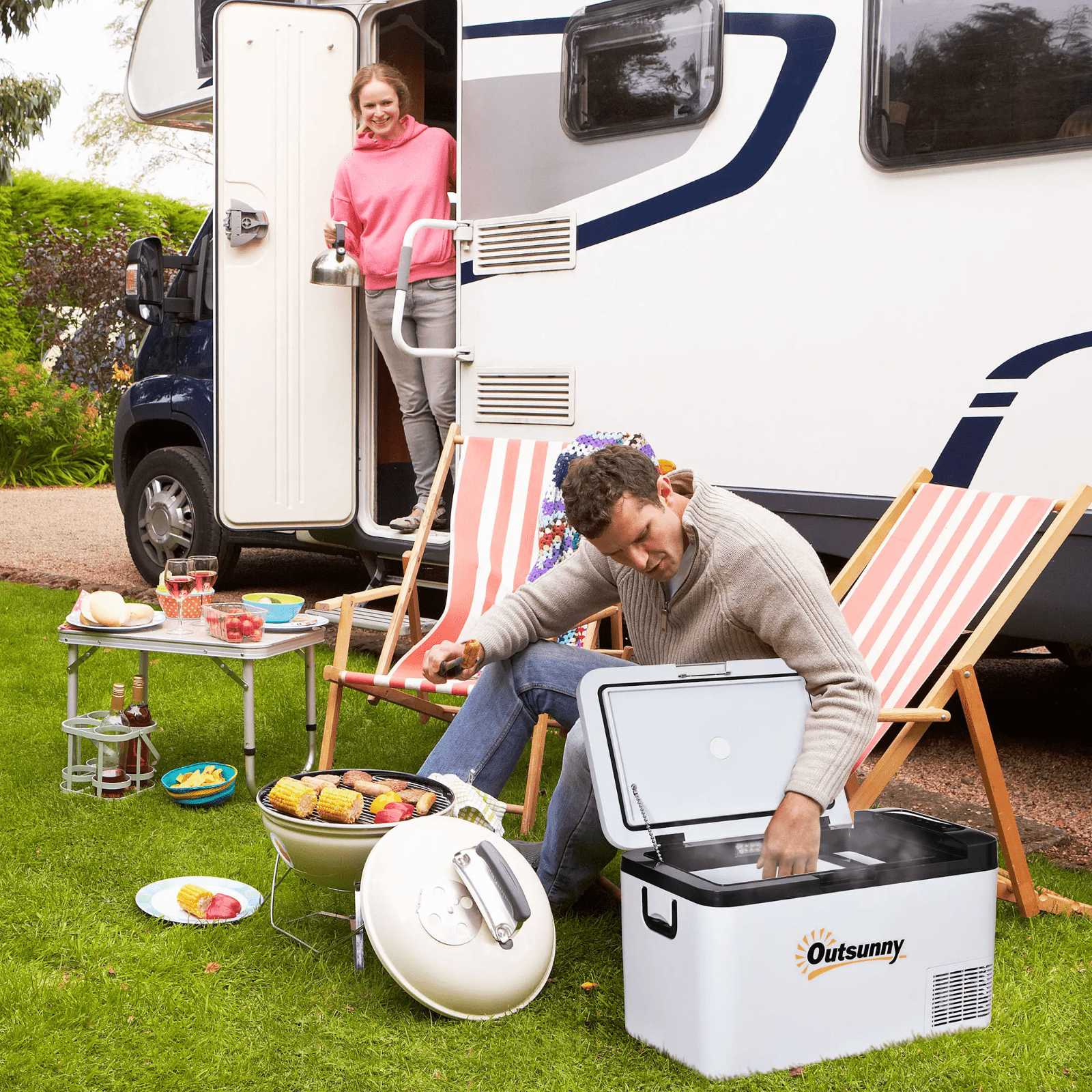 25L Portable 12V Car Freezer Compressor Cooler with LED Light & Handles - Home and Garden Furniture Shop - rustic - furniture