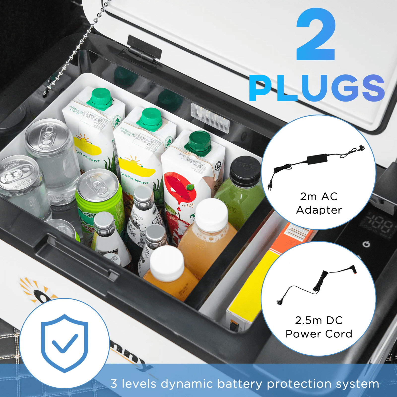 25L Portable 12V Car Freezer Compressor Cooler with LED Light & Handles - Home and Garden Furniture Shop - rustic - furniture