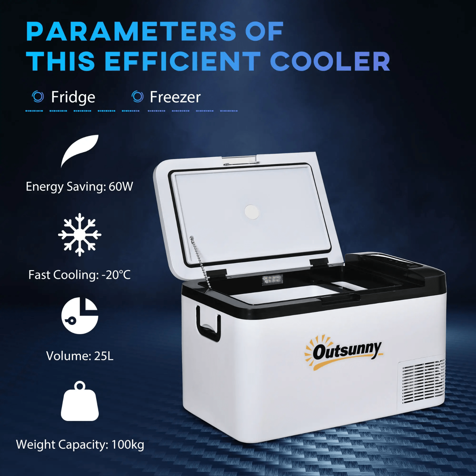 25L Portable 12V Car Freezer Compressor Cooler with LED Light & Handles - Home and Garden Furniture Shop - rustic - furniture