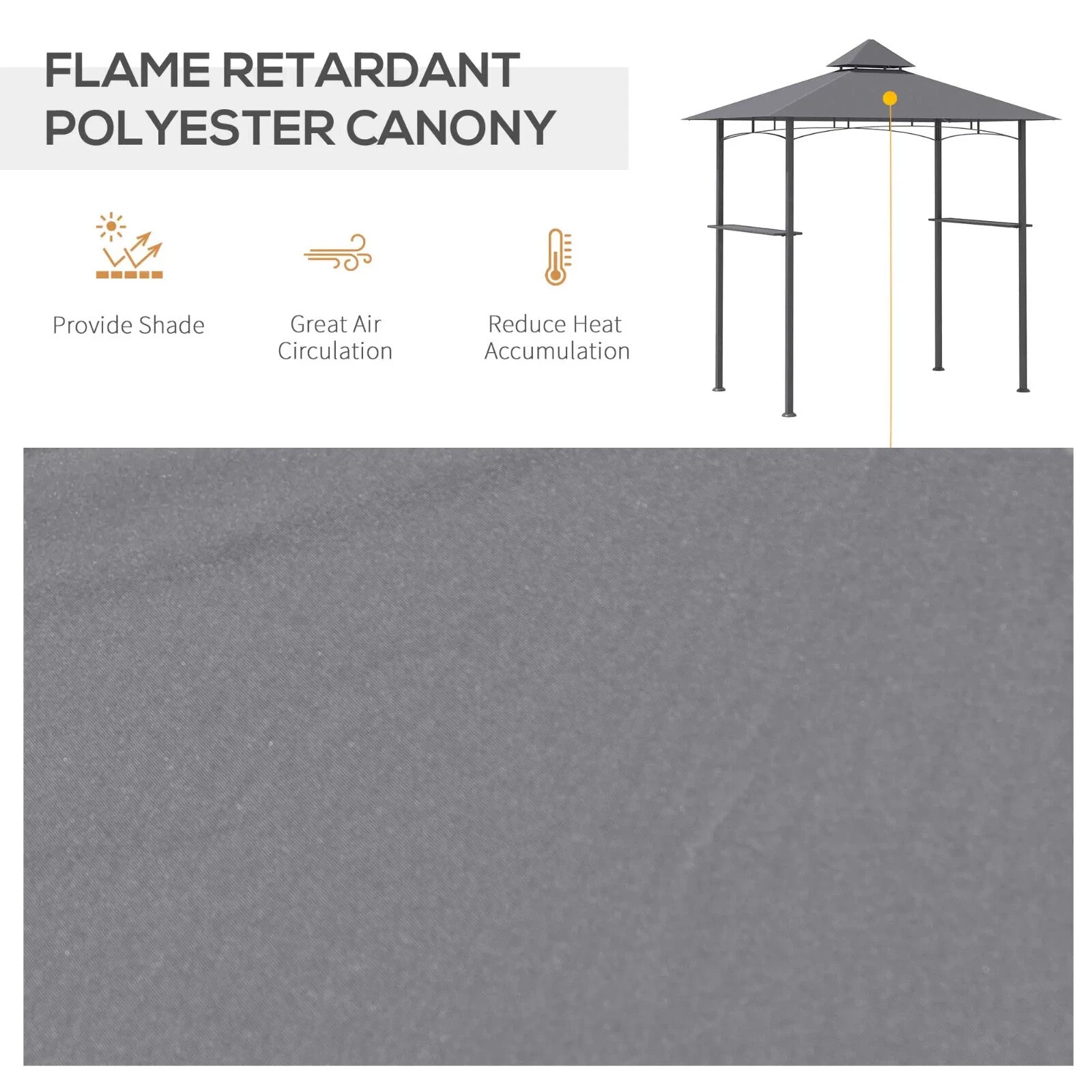 2.5m BBQ Gazebo with Double Tier Canopy Grill Shelter Outdoor Patio Tent – Grey - Home and Garden Furniture Shop - rustic - furniture