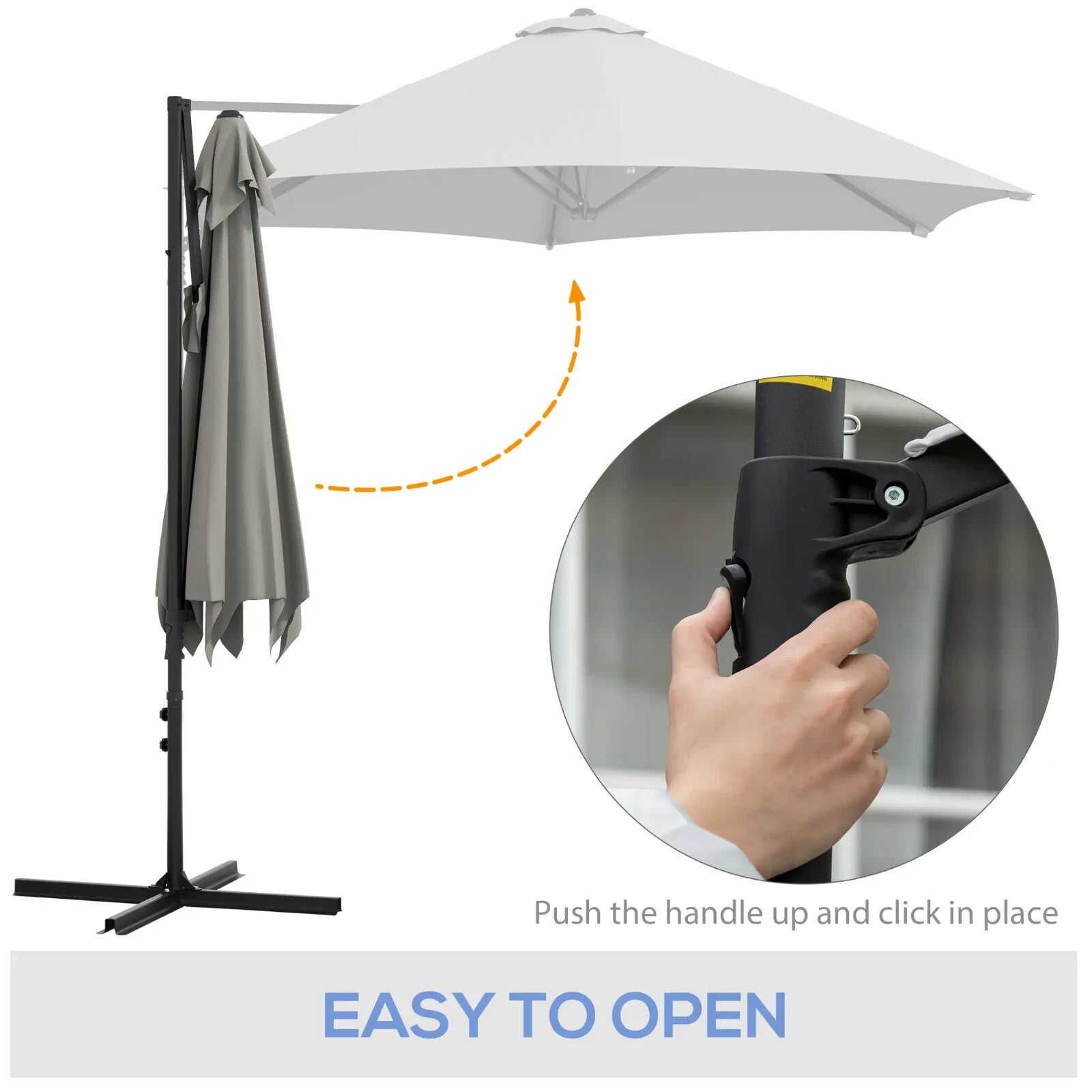 2.5m Garden Cantilever Parasol Offset Umbrella Hanging Sun Shade Canopy Shelter - Home and Garden Furniture Shop - rustic - furniture