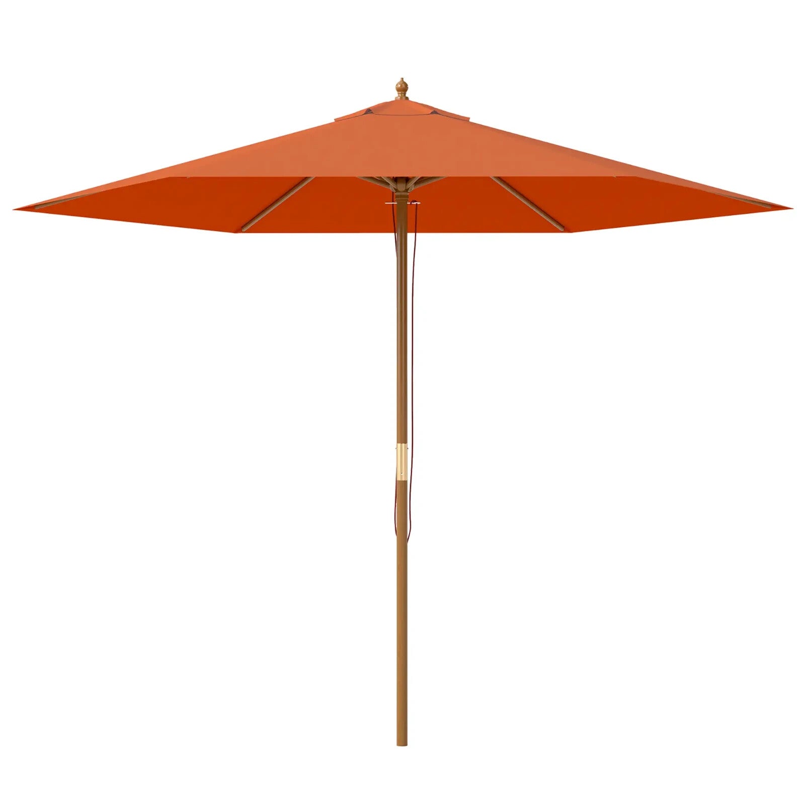 2.5m Wooden Garden Parasol Sun Shade - Outdoor Umbrella Canopy for Patio - Home and Garden Furniture Shop - rustic - furniture