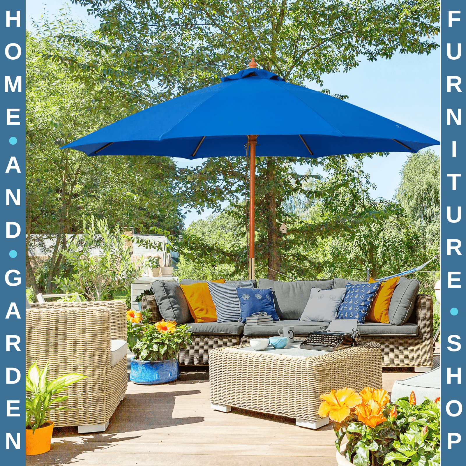 2.5m Wooden Garden Parasol Sun Shade Patio Umbrella Canopy with Ventilation - Home and Garden Furniture Shop - rustic - furniture