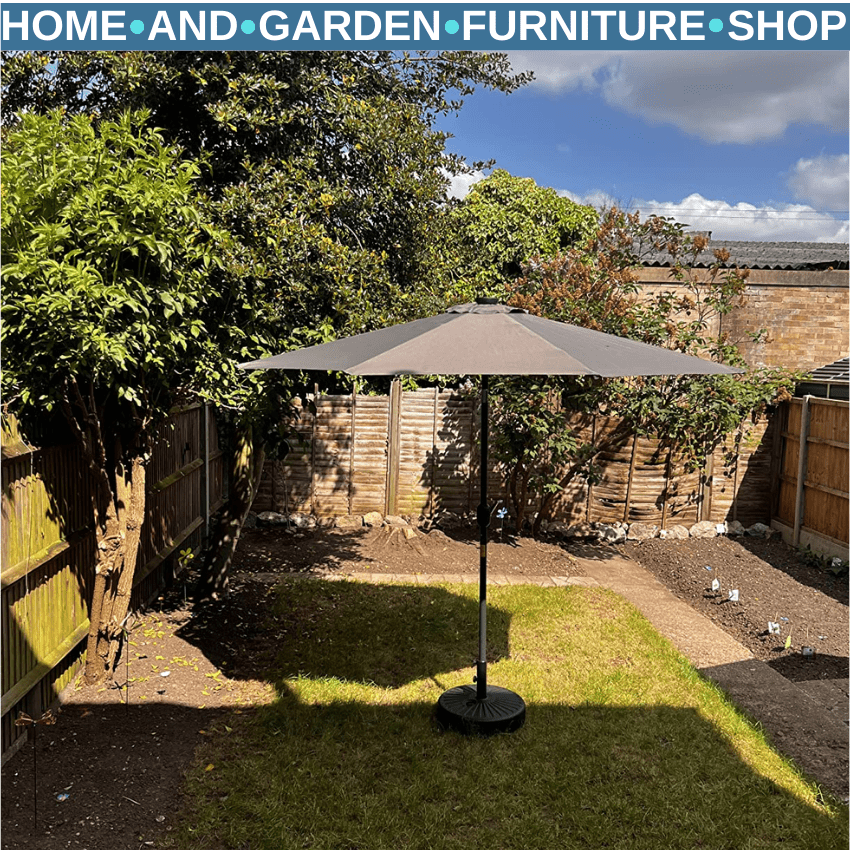 2.7 m Double Tier Wooden Garden Parasol Outdoor Patio Sun Umbrella for Shade - Home and Garden Furniture Shop - rustic - furniture